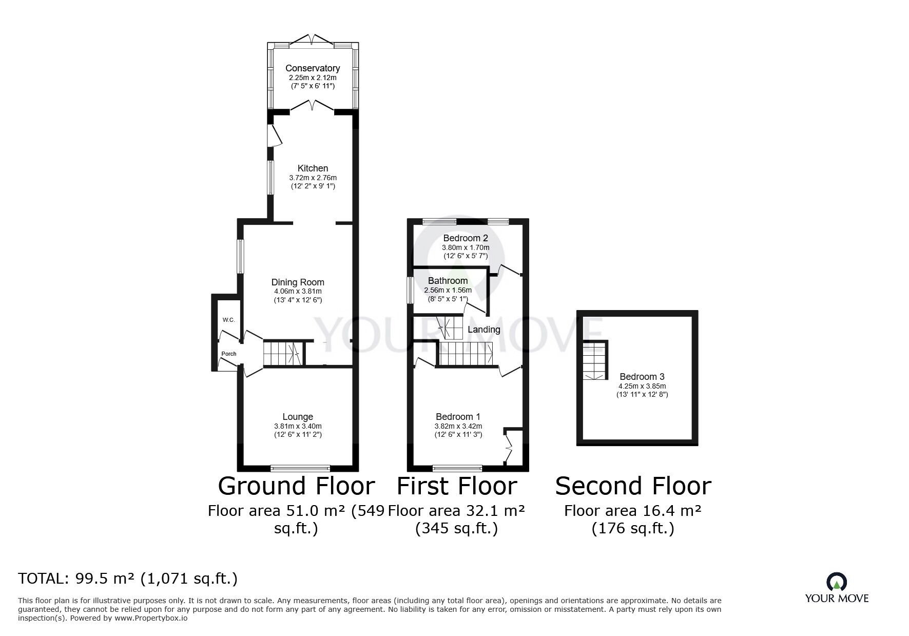 Floorplan of 3 bedroom Semi Detached House for sale, Jacksonville, Goole, DN14