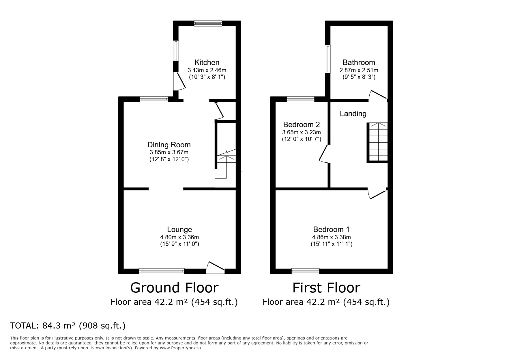 Floorplan of 2 bedroom Mid Terrace House to rent, Burlington Crescent, Goole, East Yorkshire, DN14