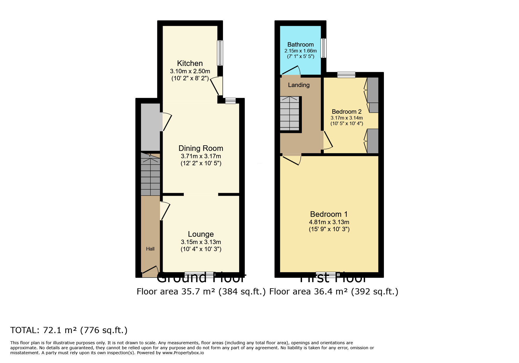 Floorplan of 2 bedroom End Terrace House to rent, Burlington Crescent, Goole, East Yorkshire, DN14