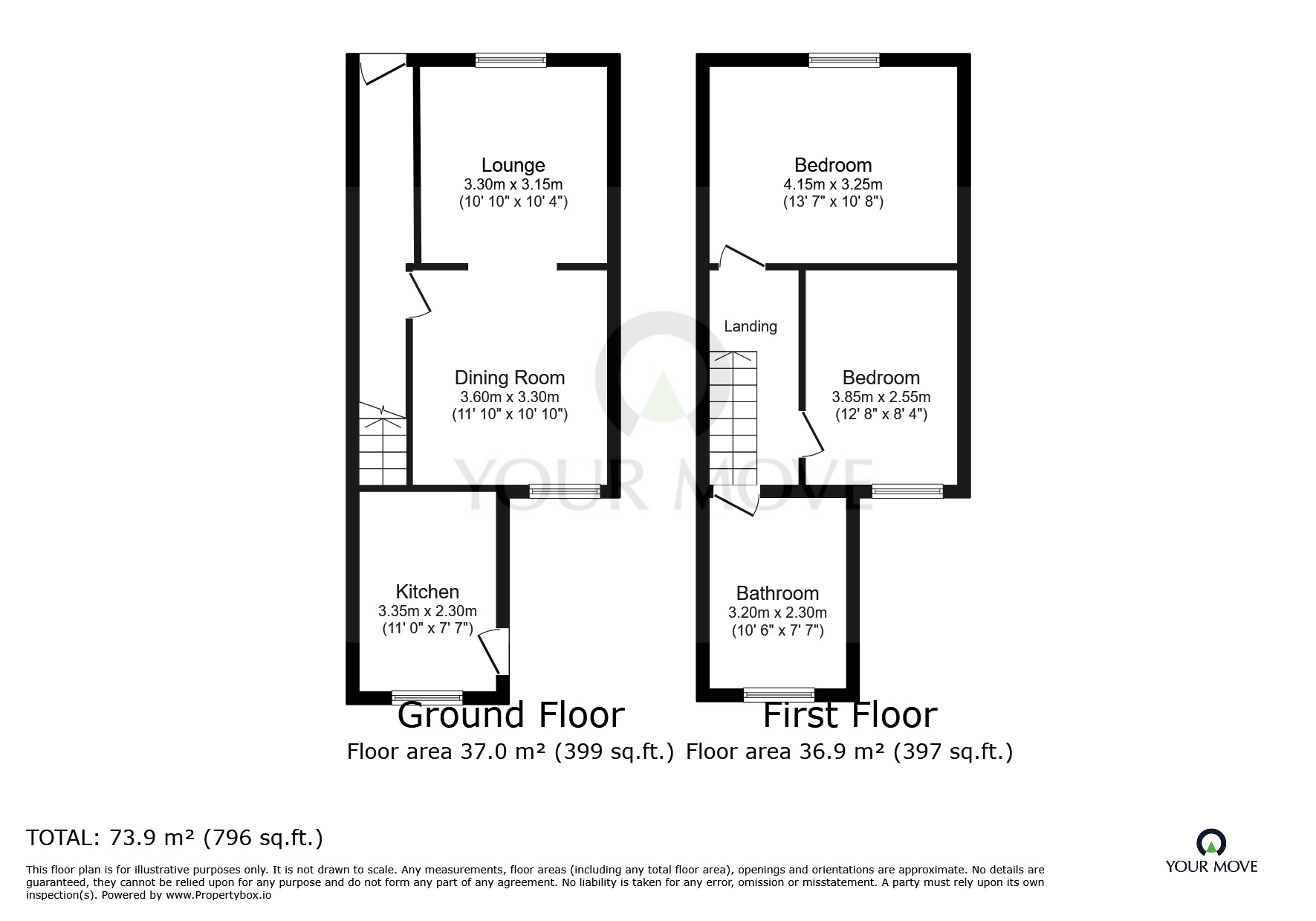 Floorplan of 2 bedroom Mid Terrace House to rent, Marlborough Avenue, Goole, DN14