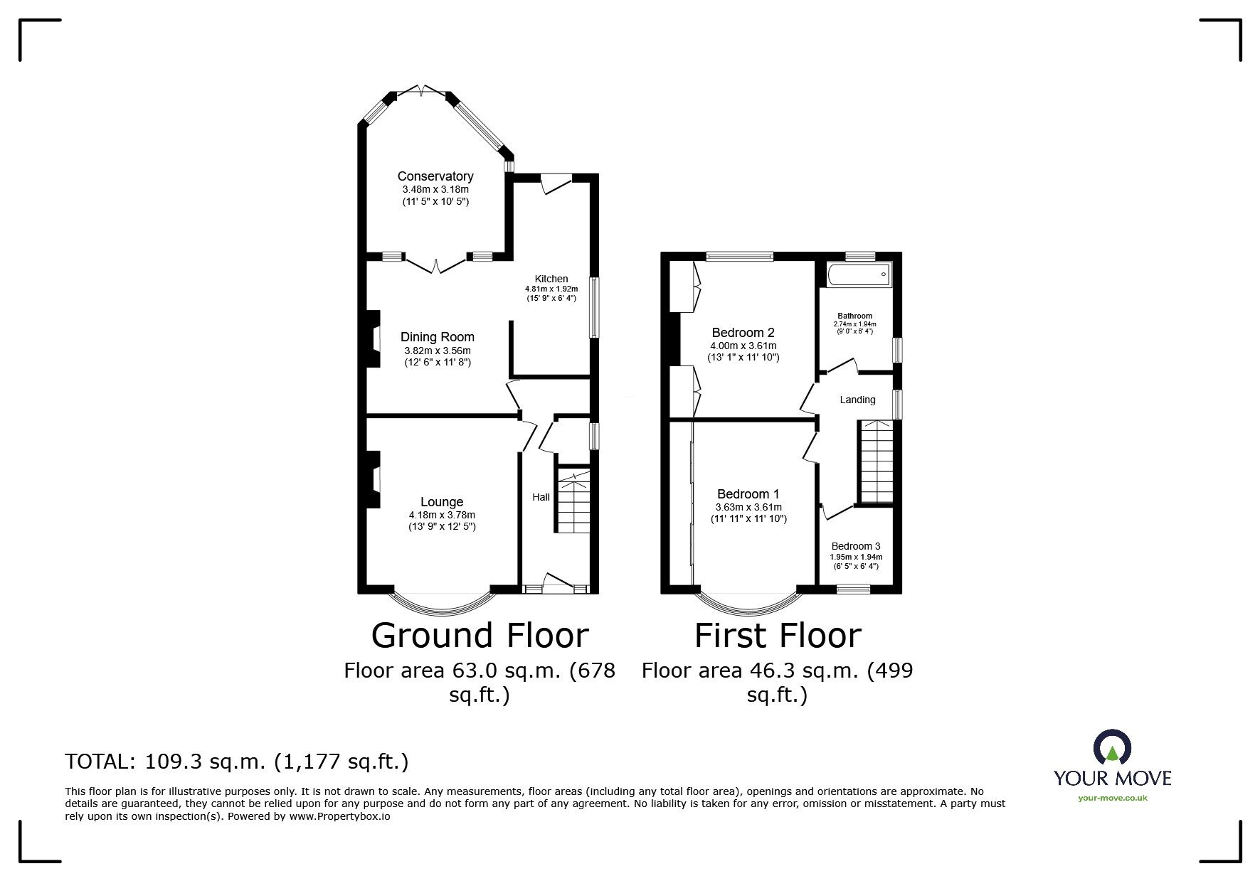 Floorplan of 3 bedroom Semi Detached House for sale, Rutland Road, Goole, DN14