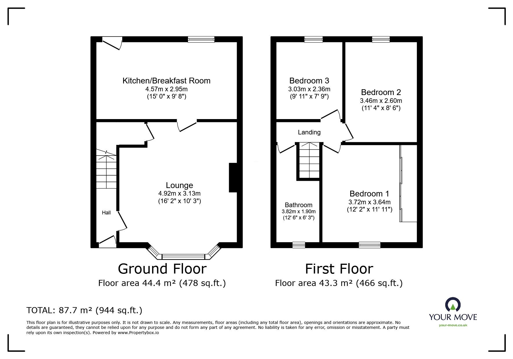 Floorplan of 3 bedroom Mid Terrace House for sale, Grange Road, Goole, East Yorkshire, DN14