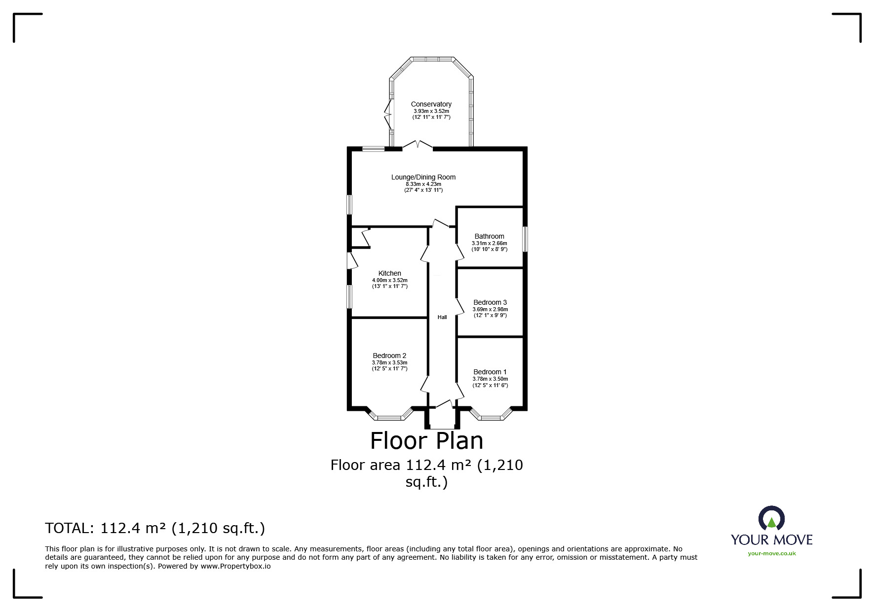 Floorplan of 3 bedroom Detached Bungalow for sale, Mill Lane, Newport, Brough, HU15