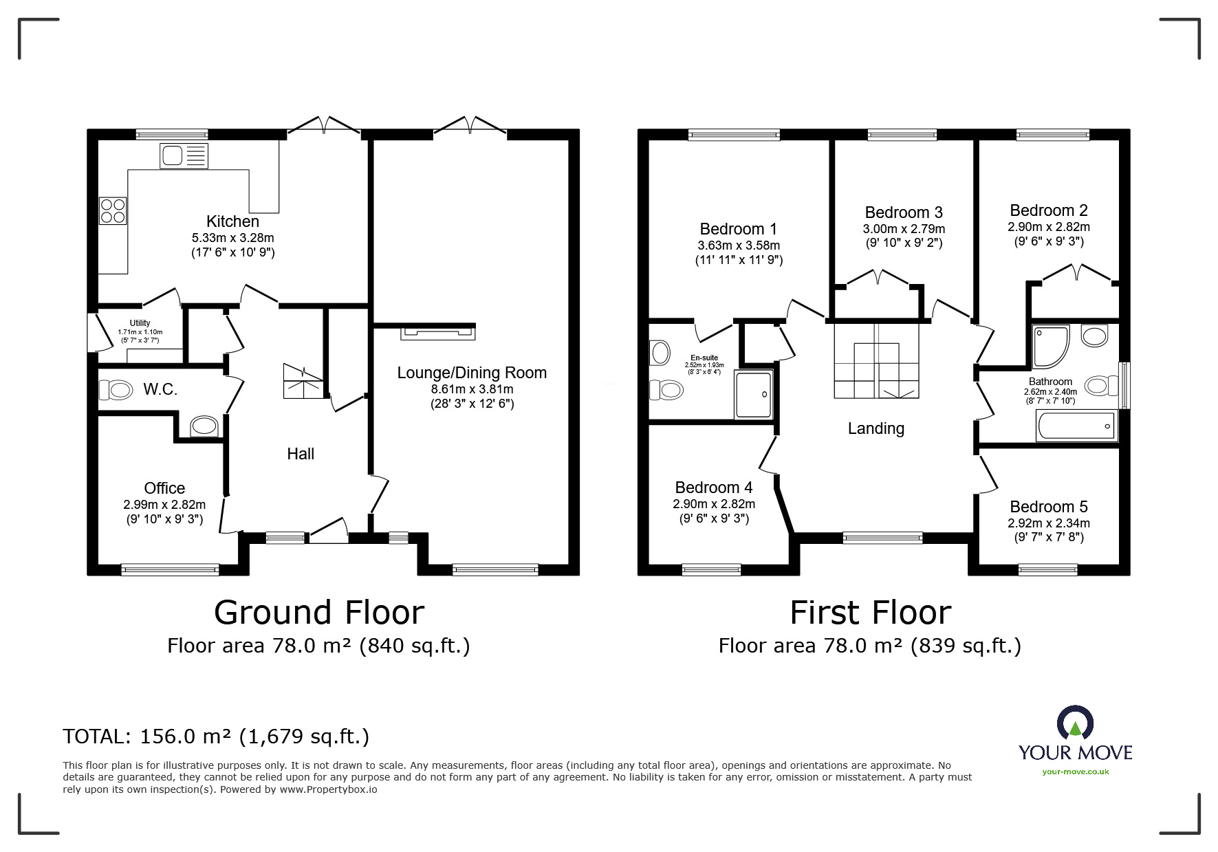 Floorplan of 5 bedroom Detached House for sale, Bridge Hill Close, Rawcliffe Bridge, Goole, DN14