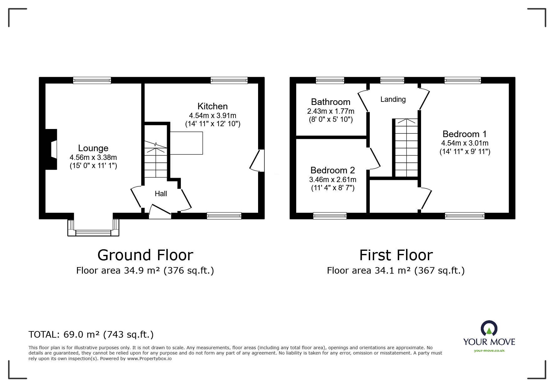 Floorplan of 2 bedroom End Terrace House for sale, Broadway, Goole, DN14