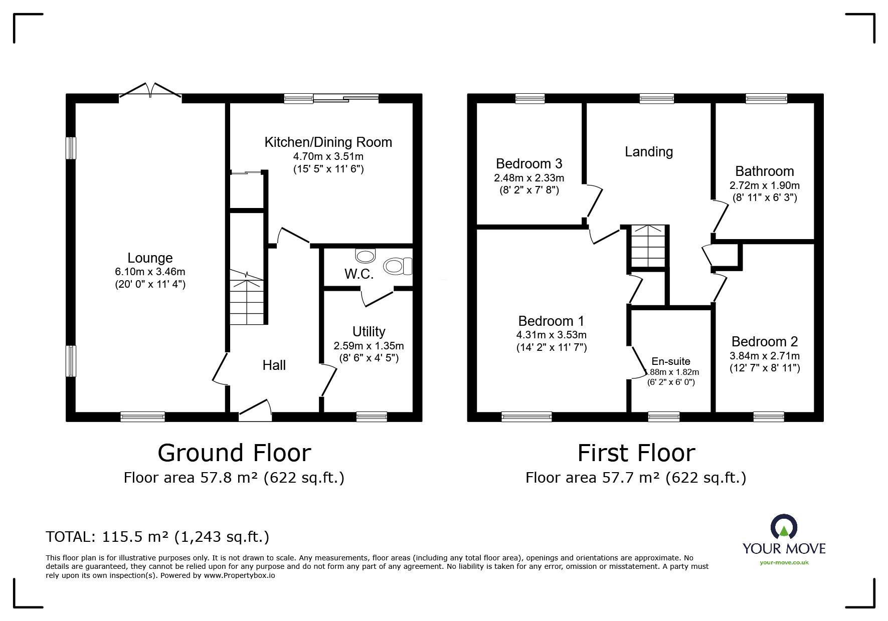 Floorplan of 3 bedroom Semi Detached House for sale, Earl Street, Goole, DN14