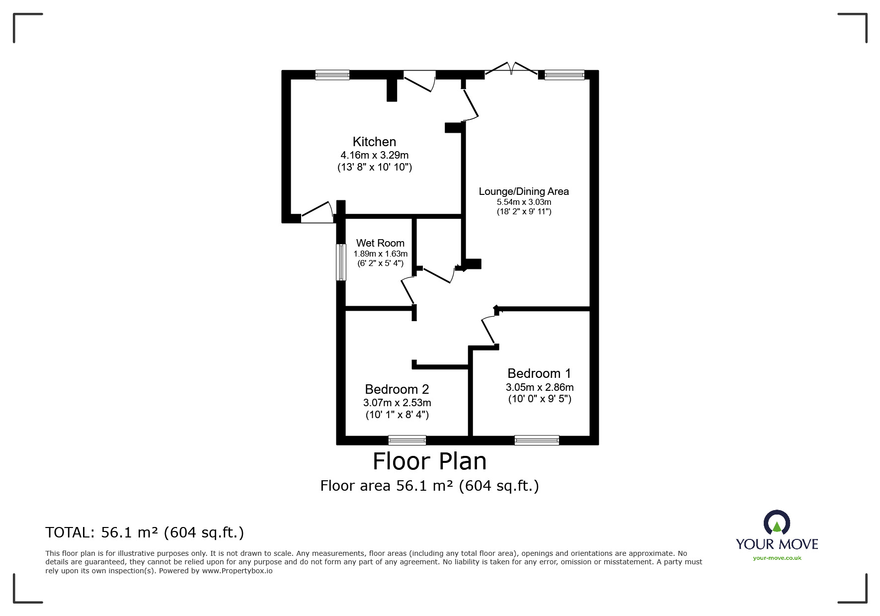 Floorplan of 2 bedroom Semi Detached Bungalow for sale, Silvertree Walk, Goole, DN14