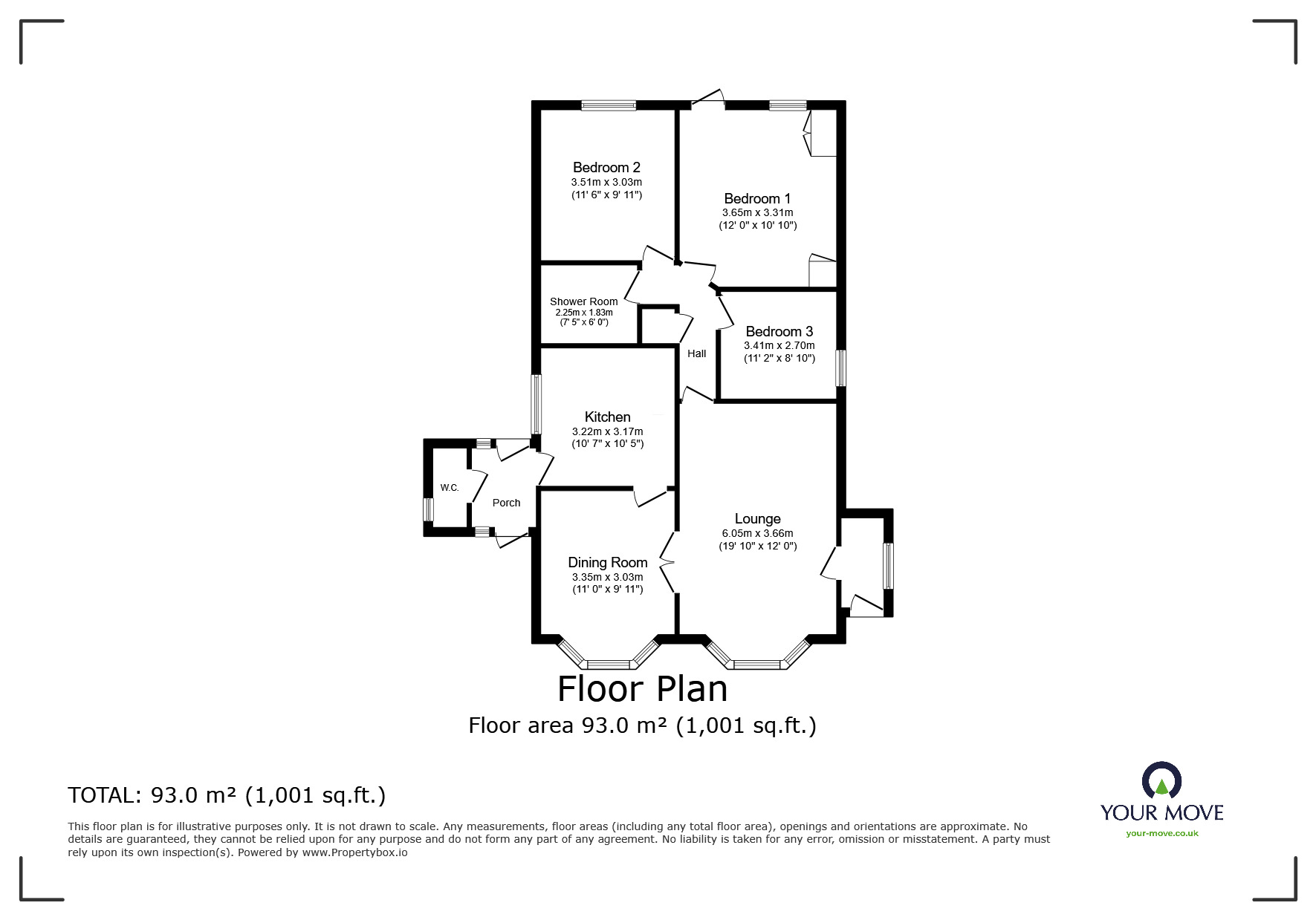 Floorplan of 3 bedroom Detached Bungalow for sale, Hull Road, Howden, Goole, DN14