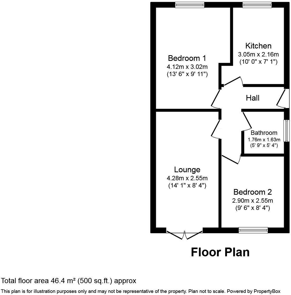 Floorplan of 2 bedroom Semi Detached Bungalow for sale, The Malt Kilns, Goole, DN14