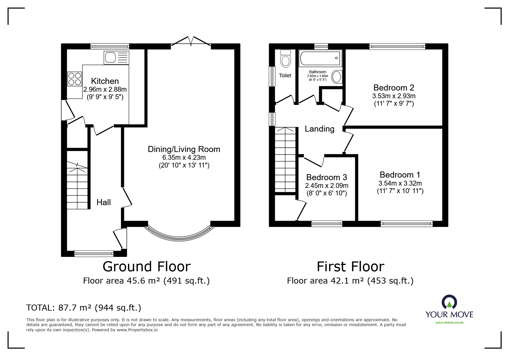 Floorplan of 3 bedroom Semi Detached House for sale, Coniston Way, Goole, DN14