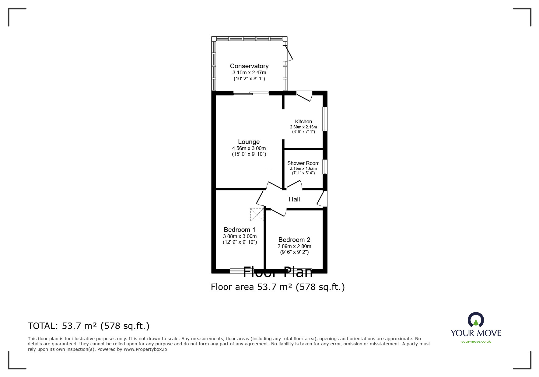 Floorplan of 2 bedroom Semi Detached Bungalow for sale, Eskwood Walk, Goole, DN14