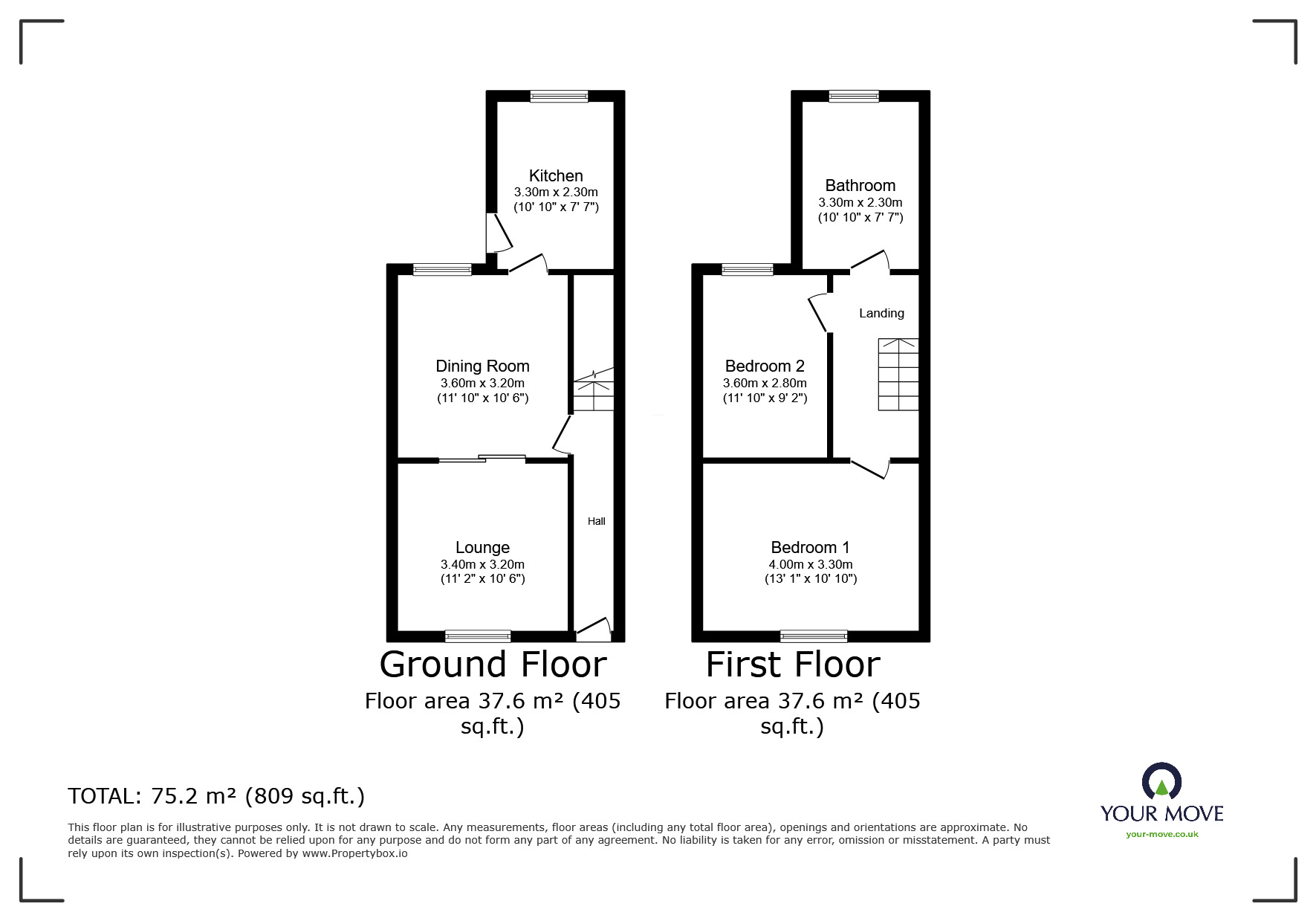 Floorplan of 2 bedroom Mid Terrace House for sale, Marlborough Avenue, Goole, DN14