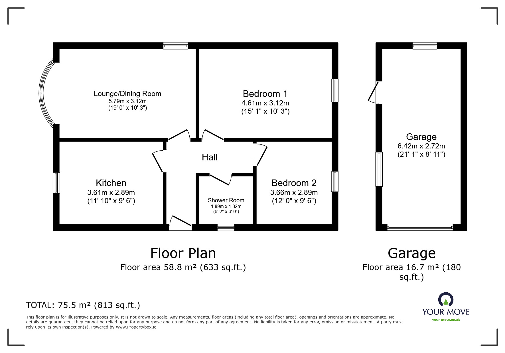 Floorplan of 2 bedroom Detached Bungalow for sale, Bretton Avenue, Goole, DN14