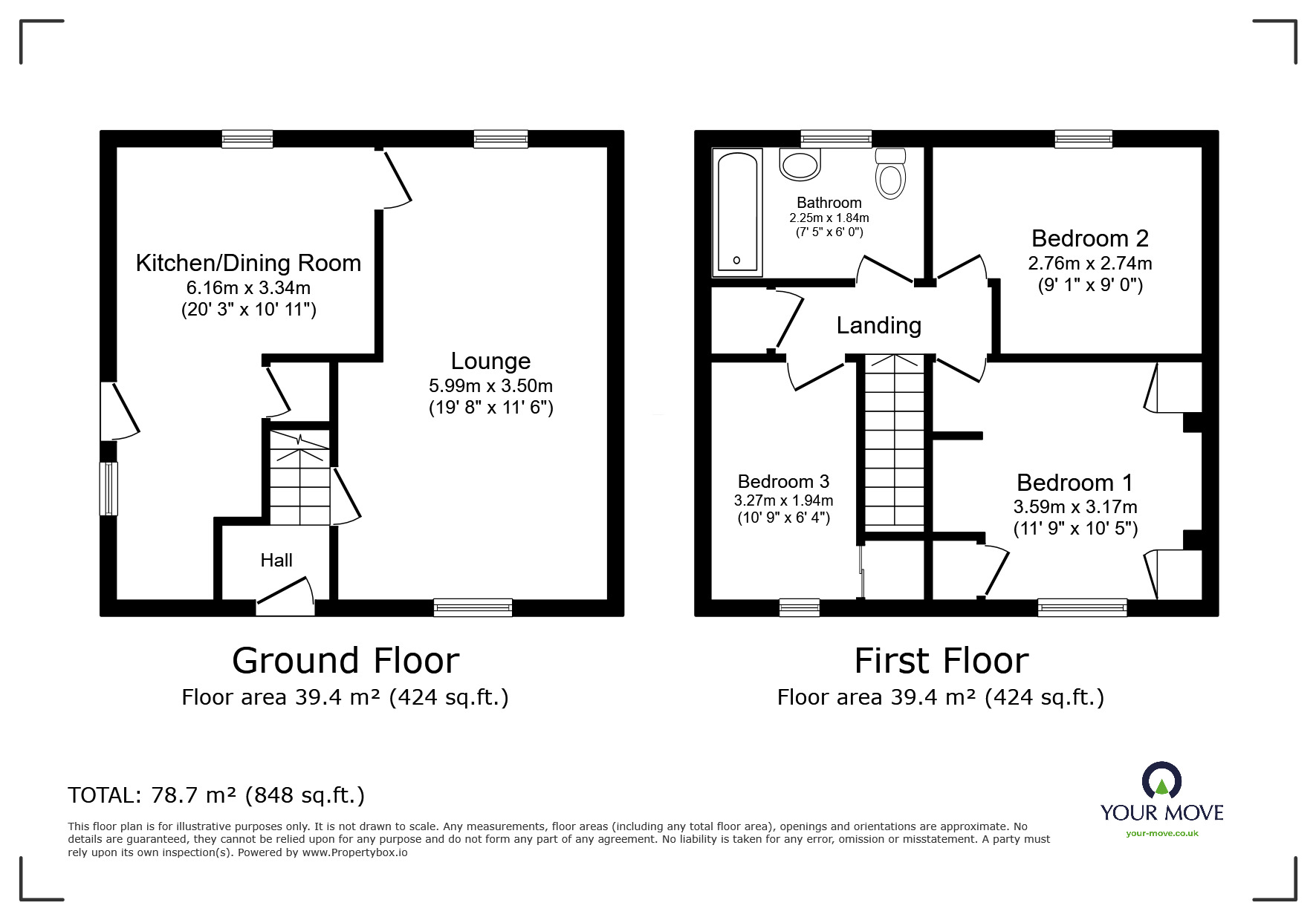 Floorplan of 3 bedroom Semi Detached House for sale, Elsie Street, Goole, DN14