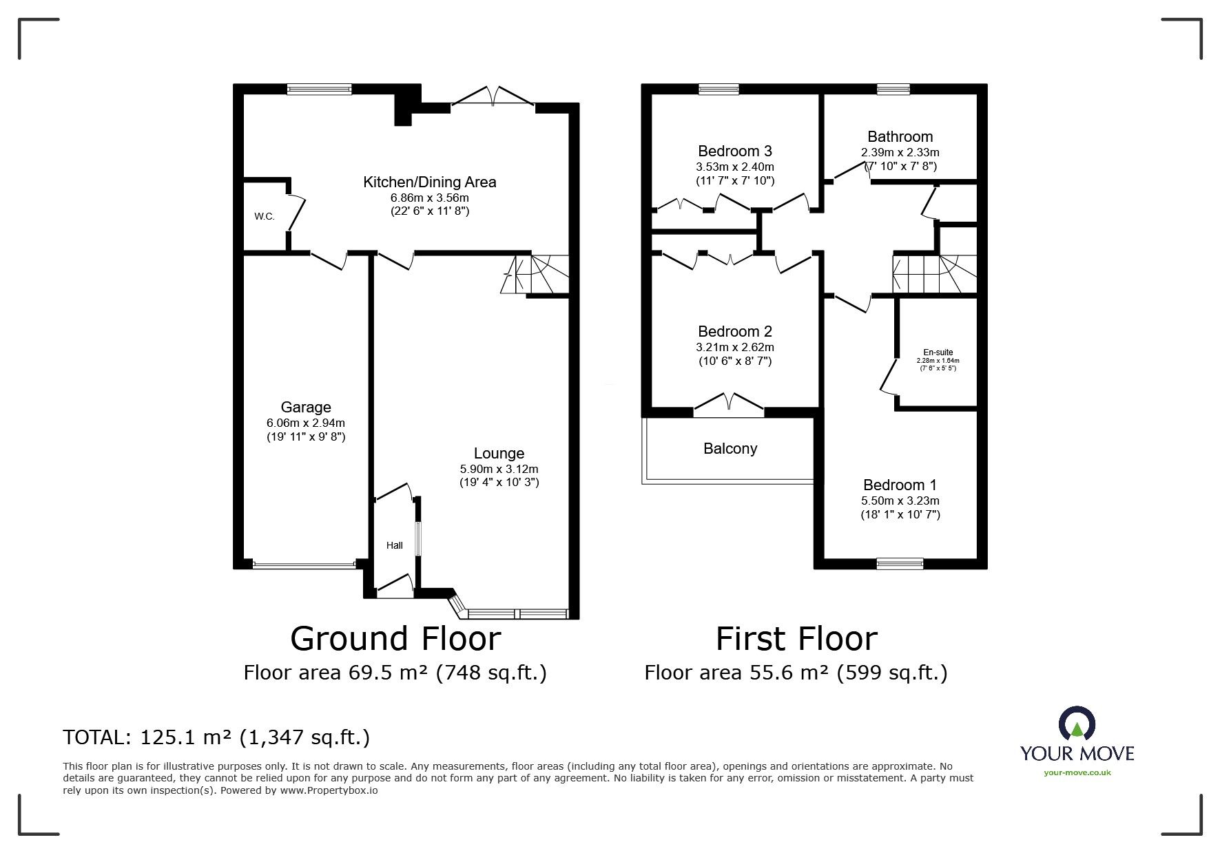 Floorplan of 3 bedroom Mid Terrace House for sale, Whitley Farm Close, Whitley, North Yorkshire, DN14