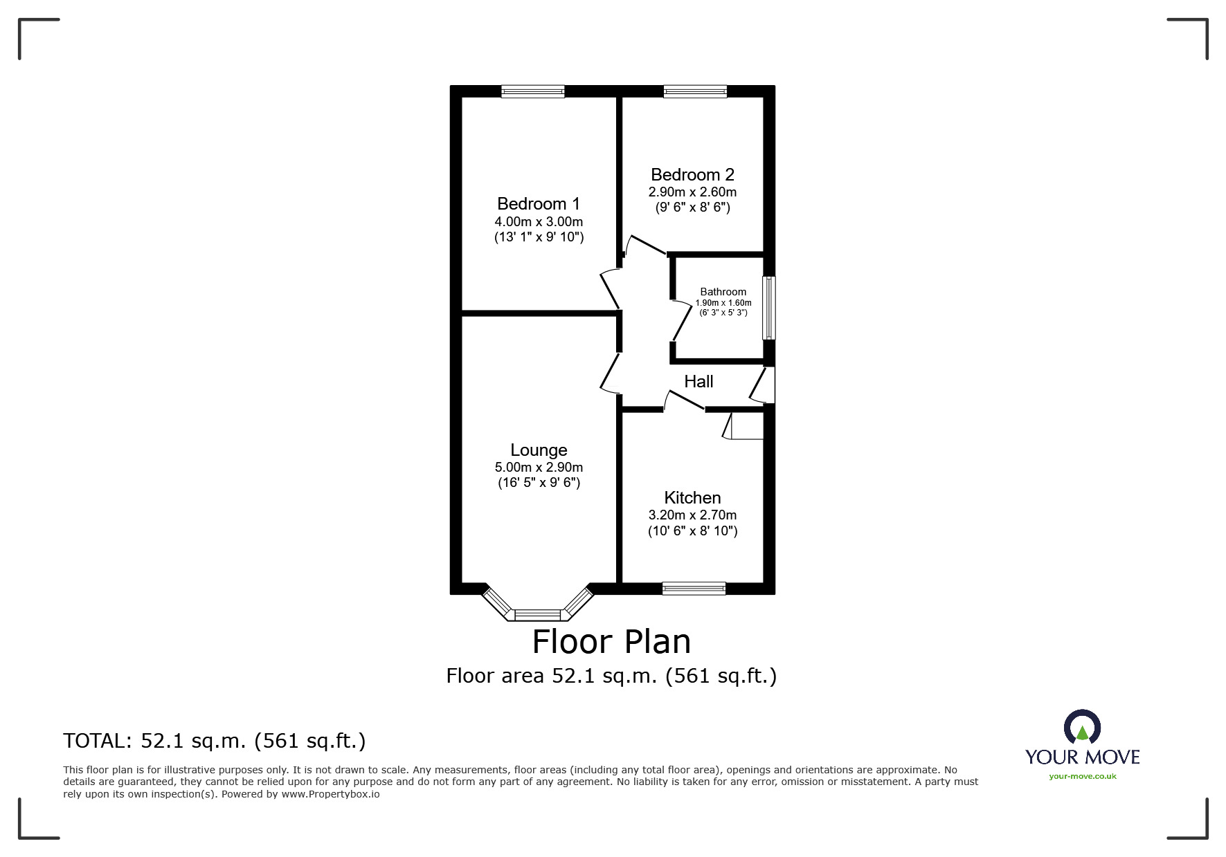 Floorplan of 2 bedroom Detached Bungalow for sale, Montrose Drive, Goole, DN14