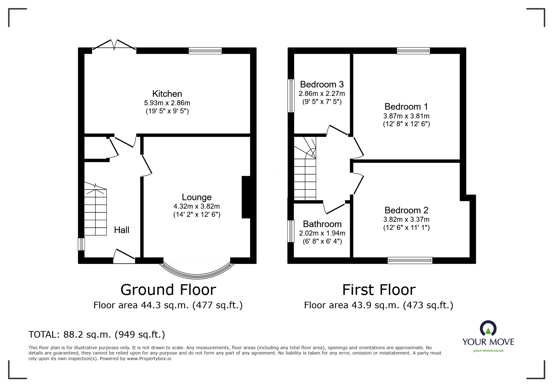 Floorplan of 3 bedroom Semi Detached House for sale, Sweyne Garth, Swinefleet, East  Yorkshire, DN14