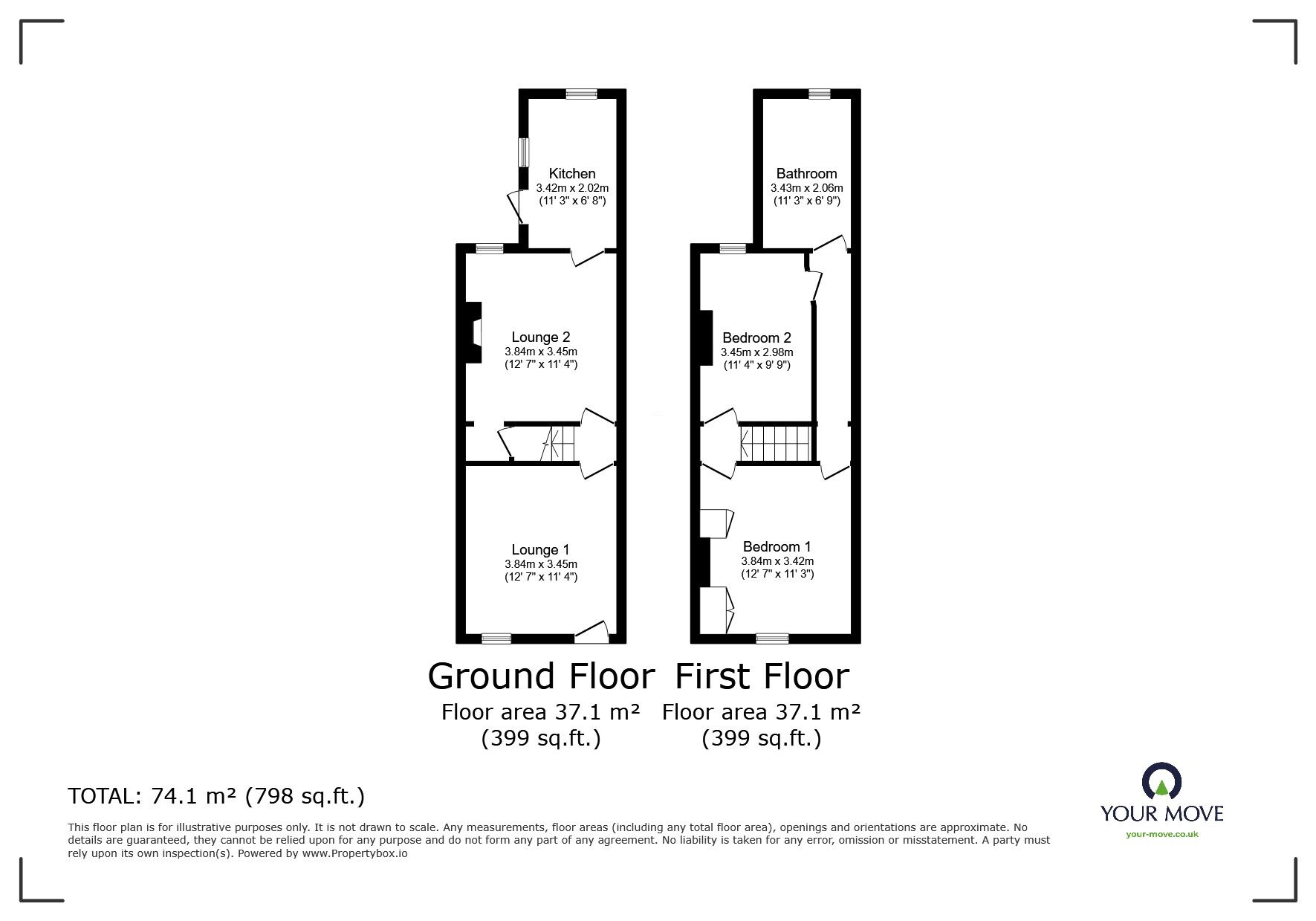 Floorplan of 2 bedroom Mid Terrace House for sale, Kingston Street, Goole, East Riding of Yorkshire, DN14