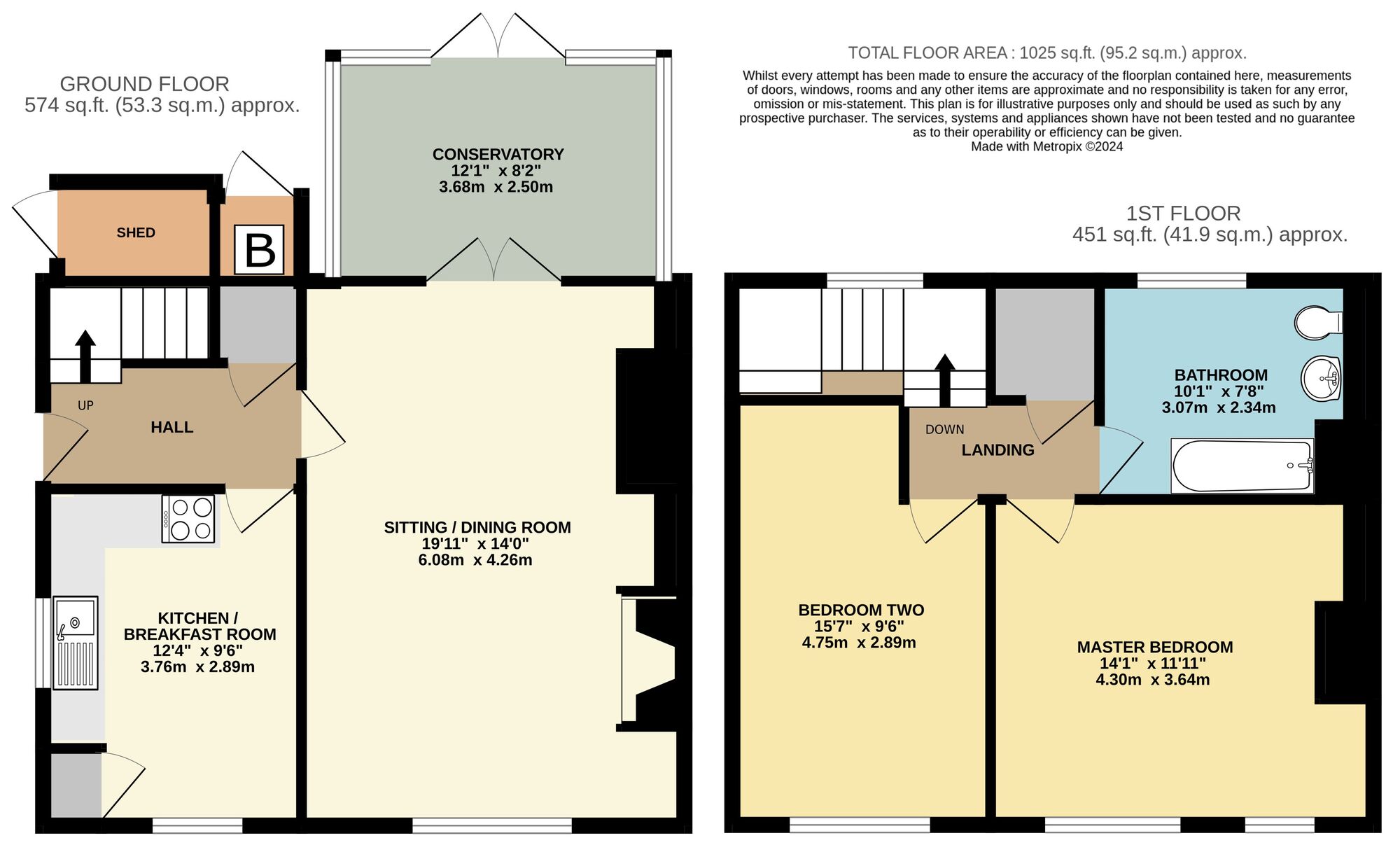 Floorplan of 2 bedroom Semi Detached House to rent, Loddon Road, Ditchingham, Norfolk, NR35