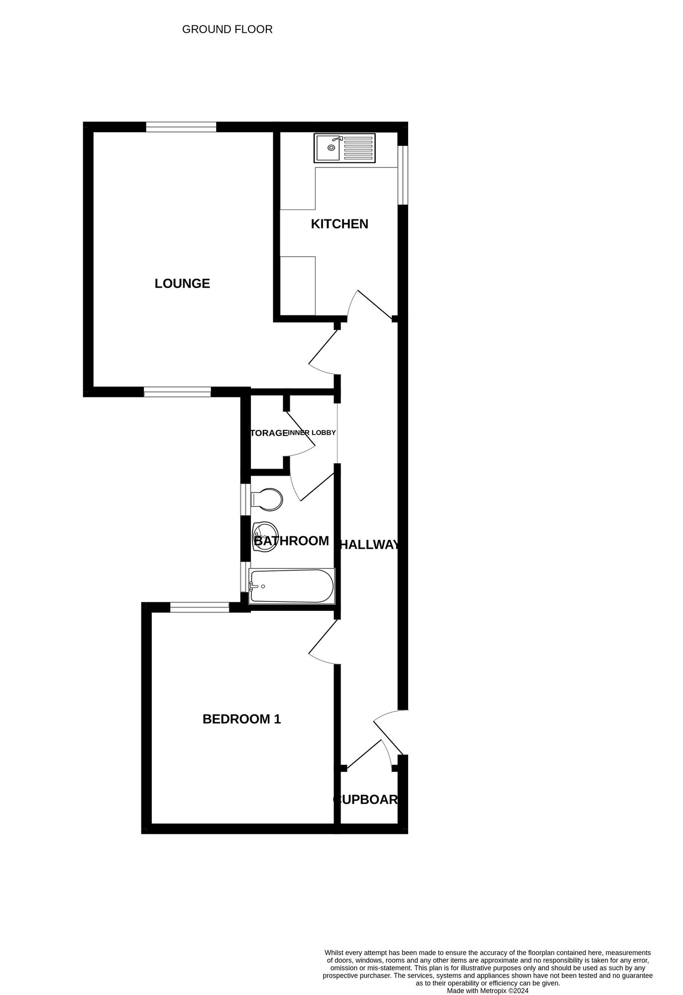 Floorplan of Mid Terrace Flat for sale, King Street, Great Yarmouth, NR30