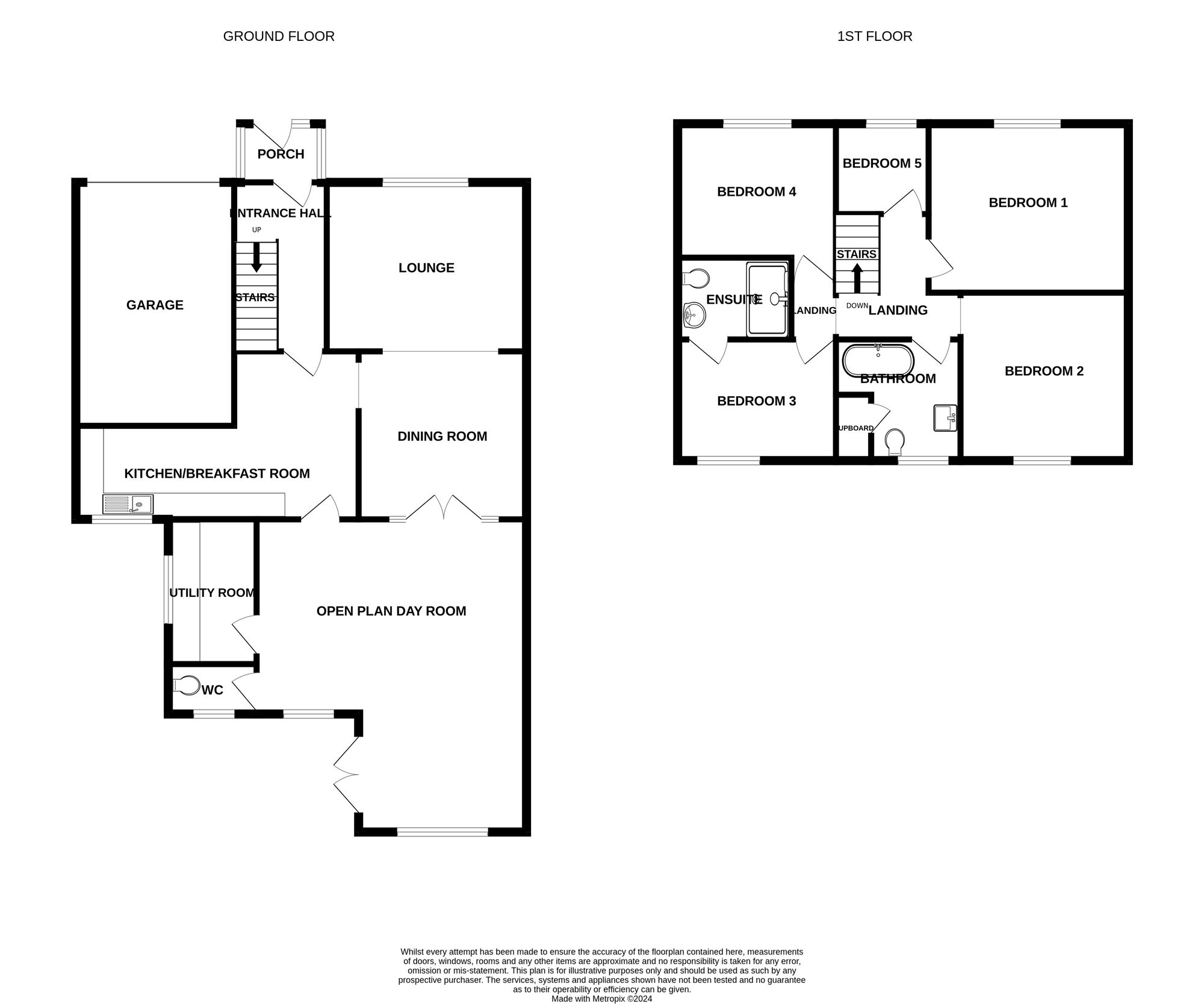 Floorplan of 5 bedroom Semi Detached House for sale, Crab Lane, Bradwell, Norfolk, NR31