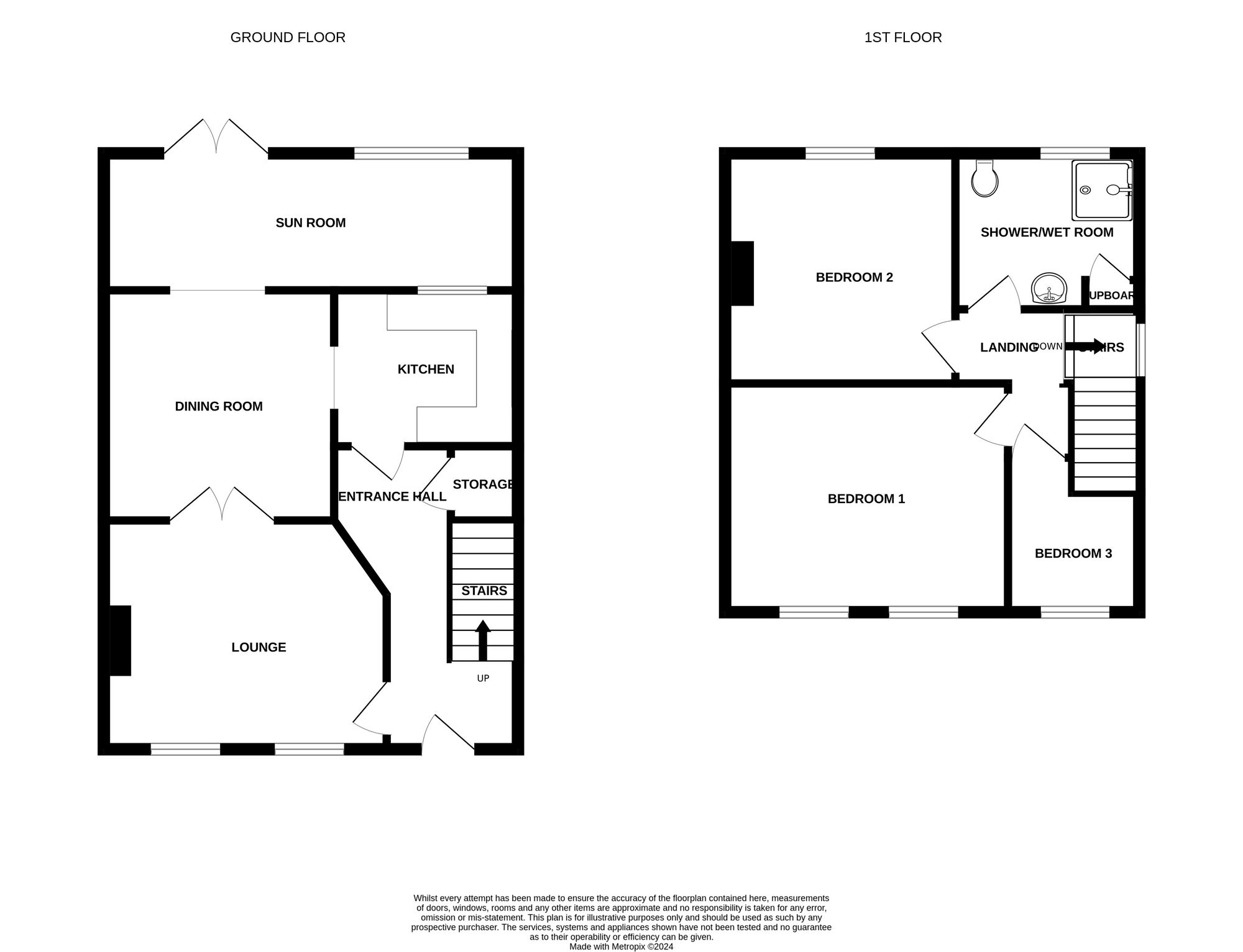 Floorplan of 3 bedroom Semi Detached House for sale, Church Road, Gorleston, Norfolk, NR31