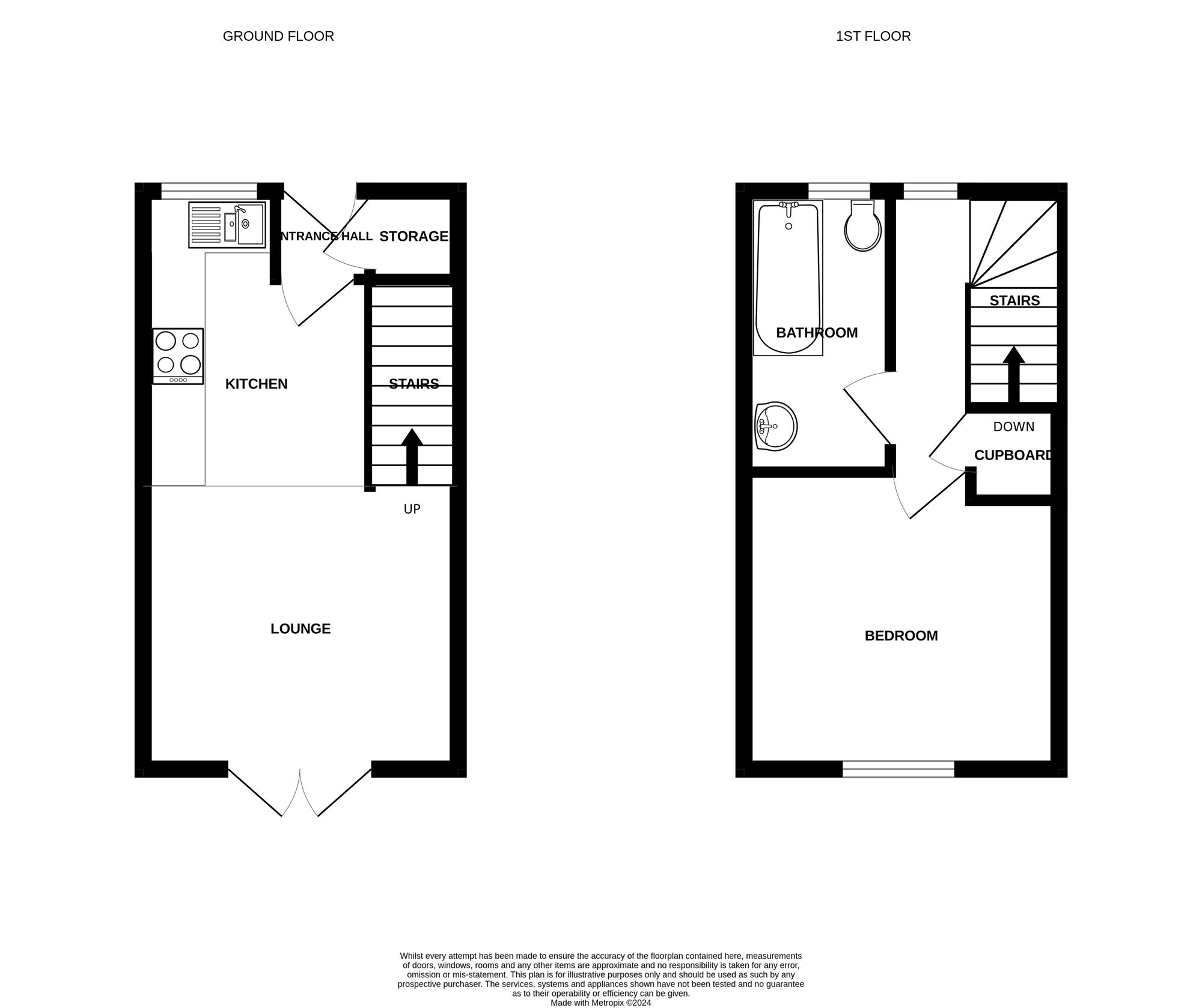 Floorplan of 1 bedroom Mid Terrace House for sale, Constable Drive, Bradwell, Norfolk, NR31