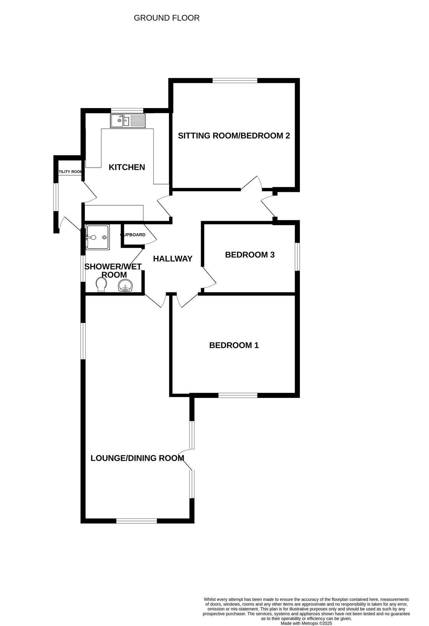 Floorplan of 3 bedroom Detached Bungalow for sale, Youell Avenue, Gorleston, Norfolk, NR31