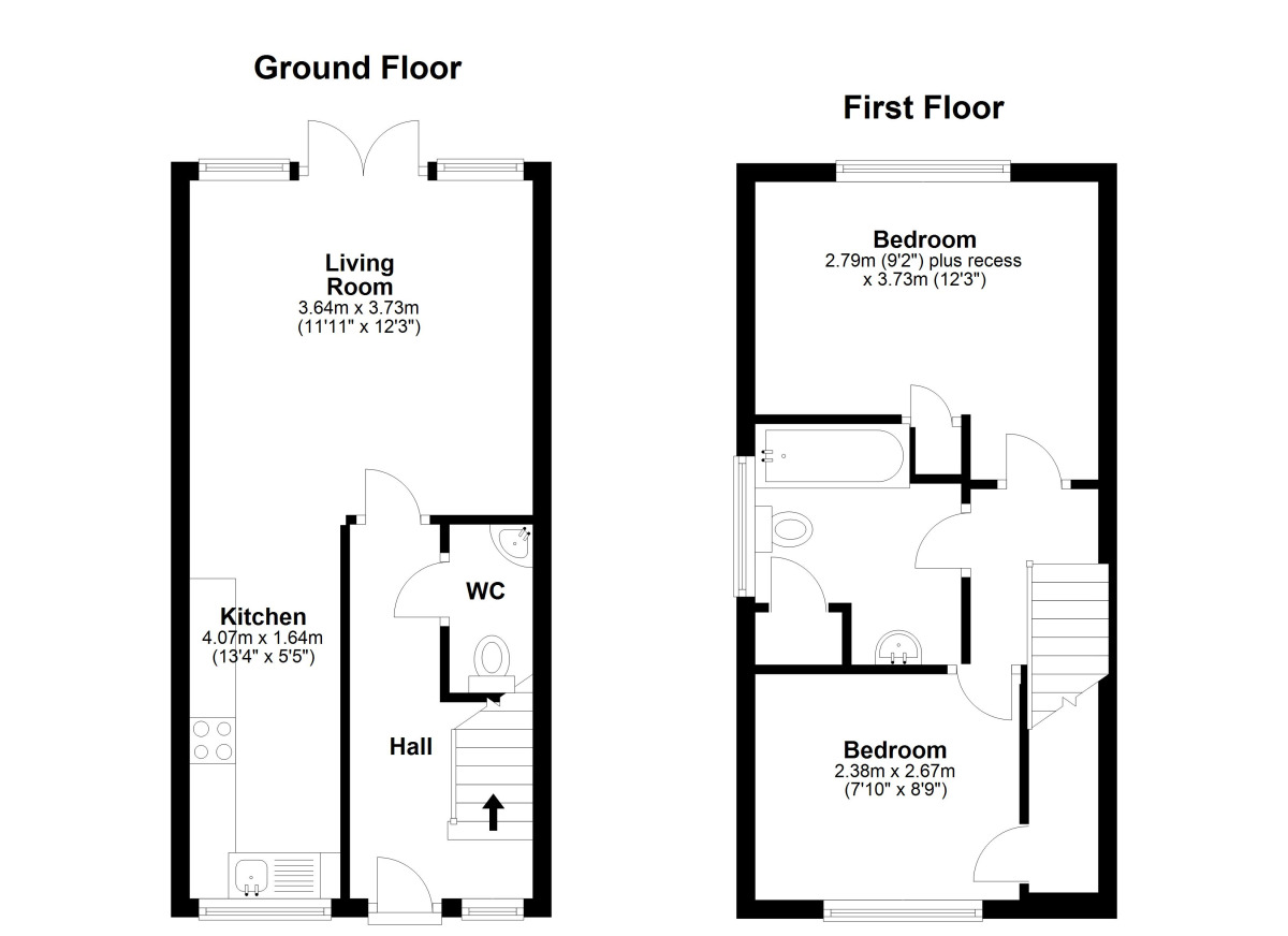 Floorplan of 2 bedroom Semi Detached House to rent, Holyhead Close, Seaham, County Durham, SR7