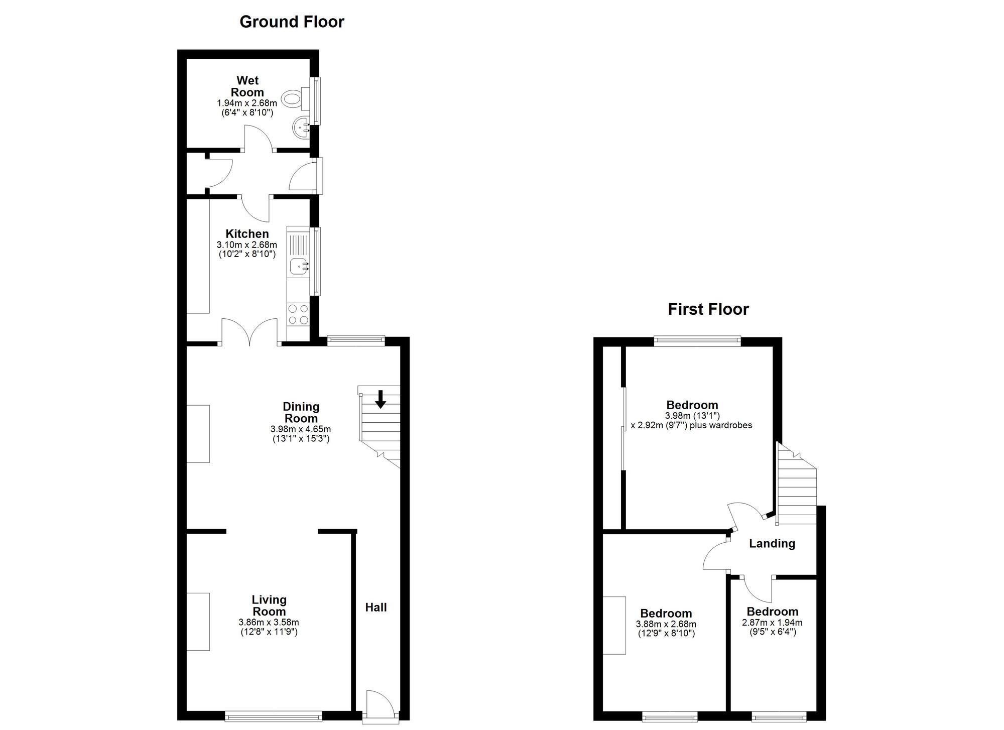 Floorplan of 3 bedroom Mid Terrace House for sale, Balfour Street, Houghton Le Spring, Sunderland, DH5