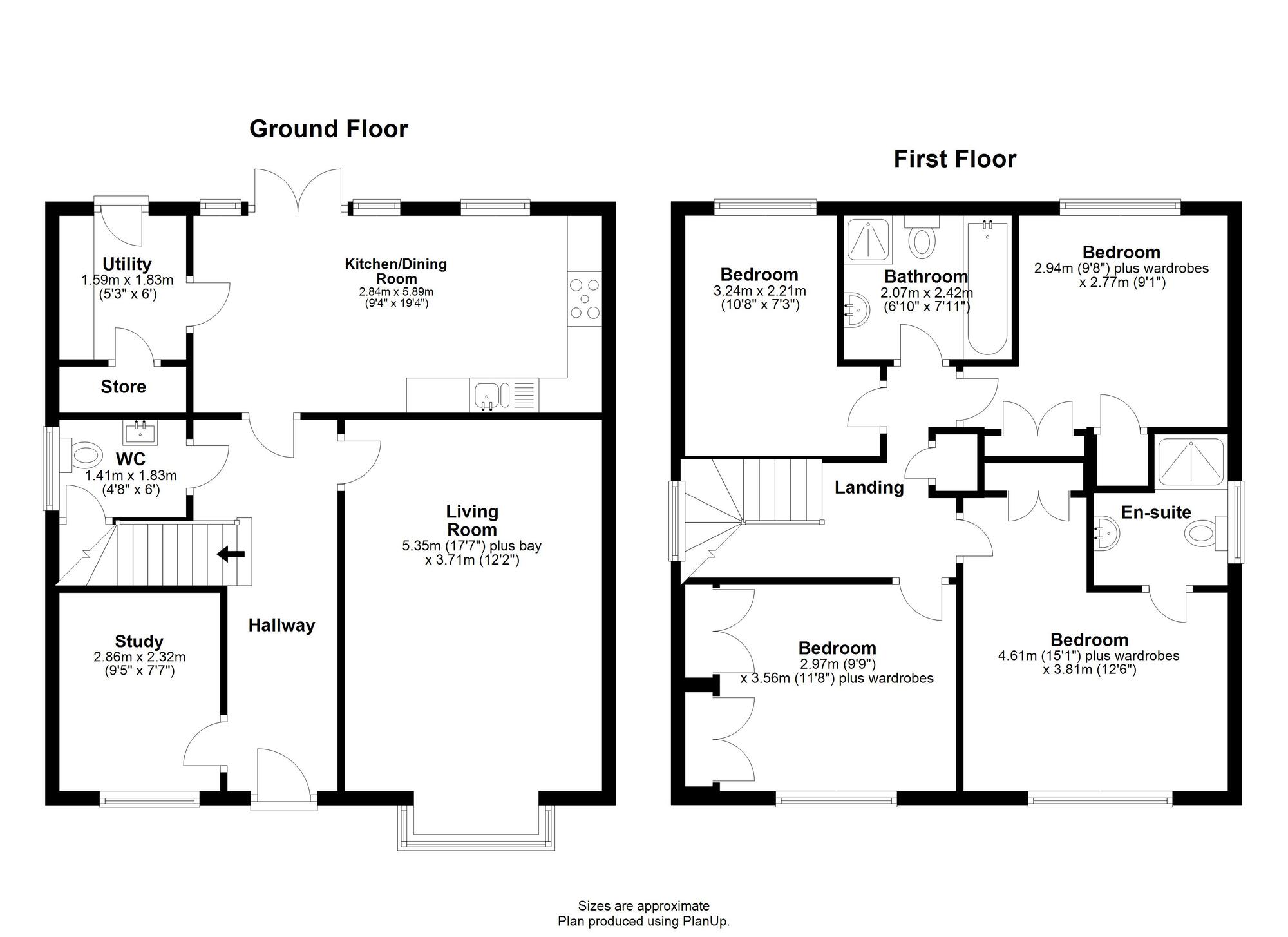 Floorplan of 4 bedroom Detached House to rent, Axwell Park, Houghton Le Spring, Tyne and Wear, DH4