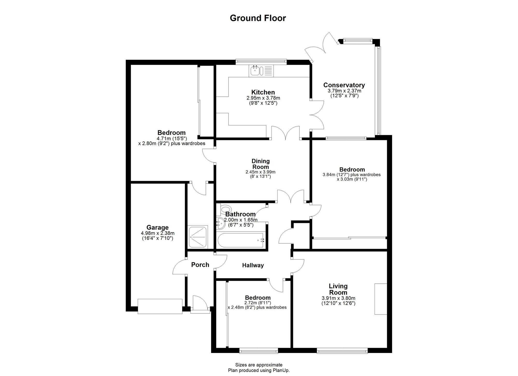 Floorplan of 3 bedroom Semi Detached Bungalow for sale, Briar Close, Shiney Row, Tyne and Wear, DH4