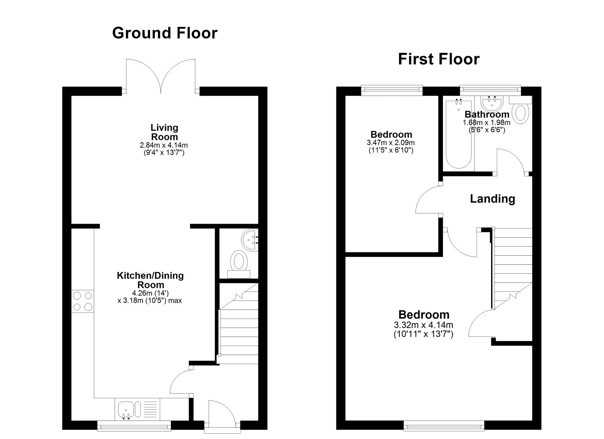 Floorplan of 2 bedroom Semi Detached House for sale, Pocklington Way, Hetton-le-Hole, Tyne and Wear, DH5