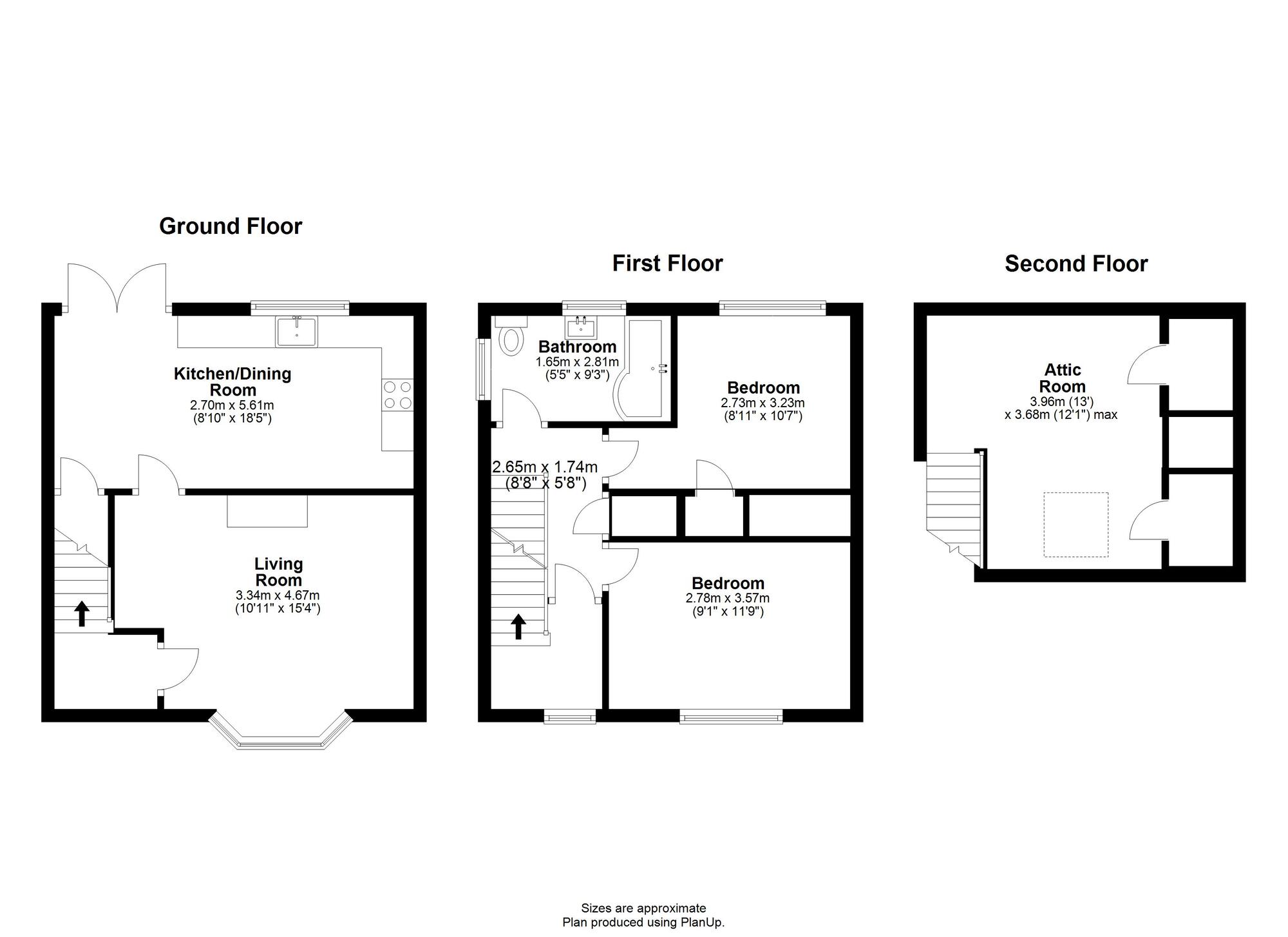 Floorplan of 2 bedroom Semi Detached House for sale, Bowes Avenue, Easington Lane, Tyne and Wear, DH5