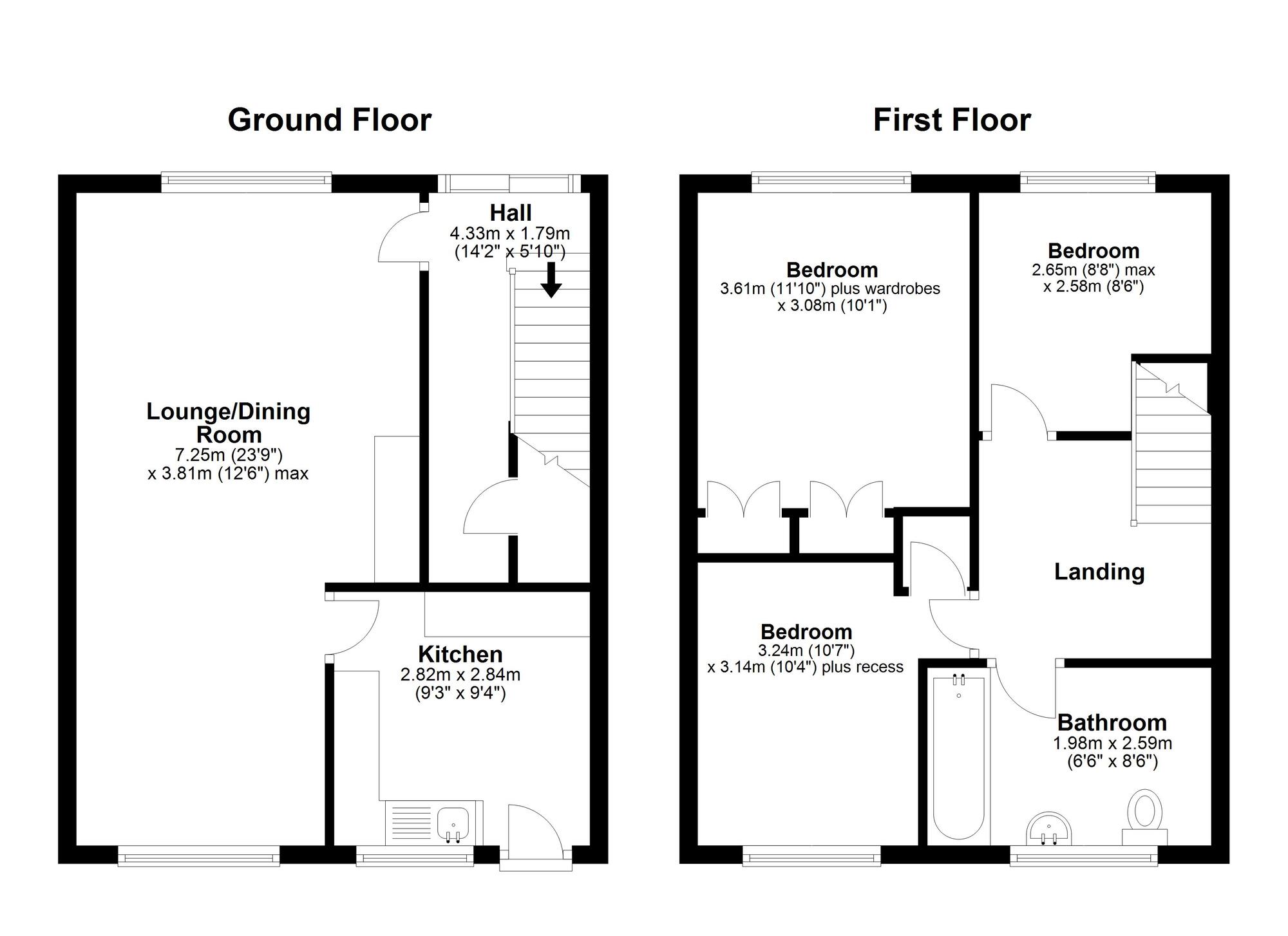 Floorplan of 3 bedroom End Terrace House for sale, Lambourne Close, Houghton Le Spring, Durham, DH4