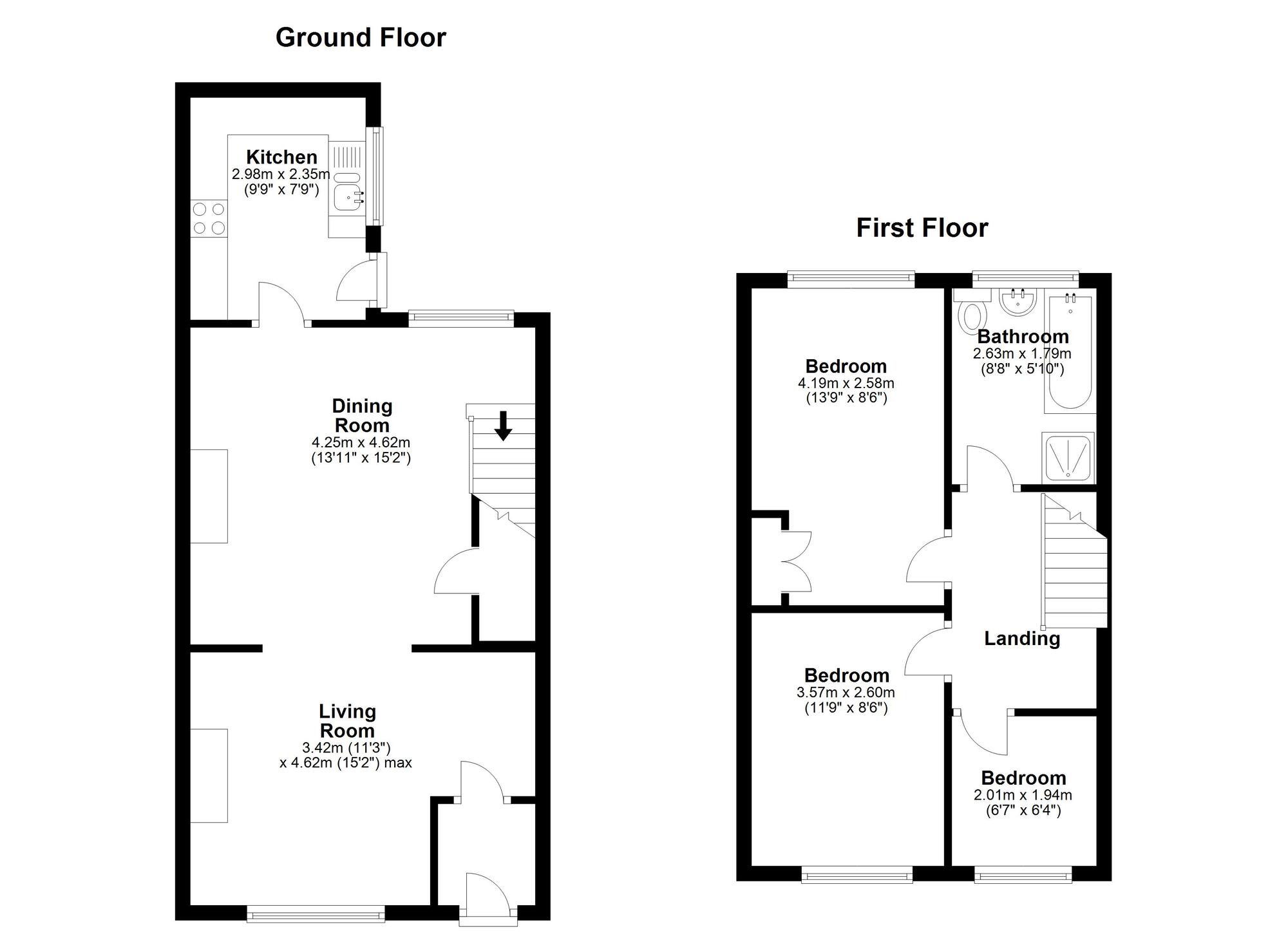 Floorplan of 3 bedroom Mid Terrace House for sale, Stanley Street, Houghton Le Spring, DH5