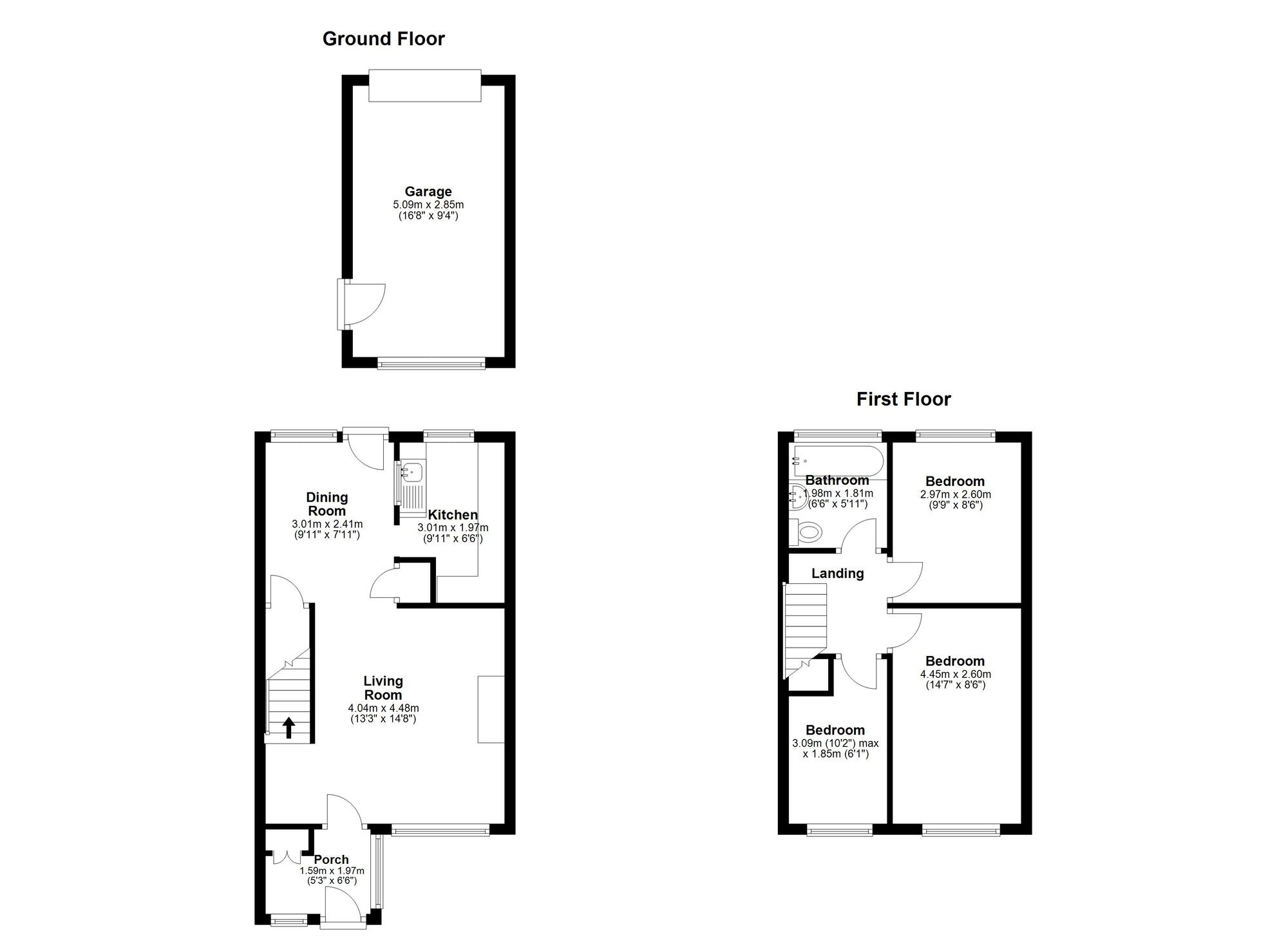 Floorplan of 3 bedroom Mid Terrace House for sale, Dunelm Drive, Houghton Le Spring, Tyne and Wear, DH4