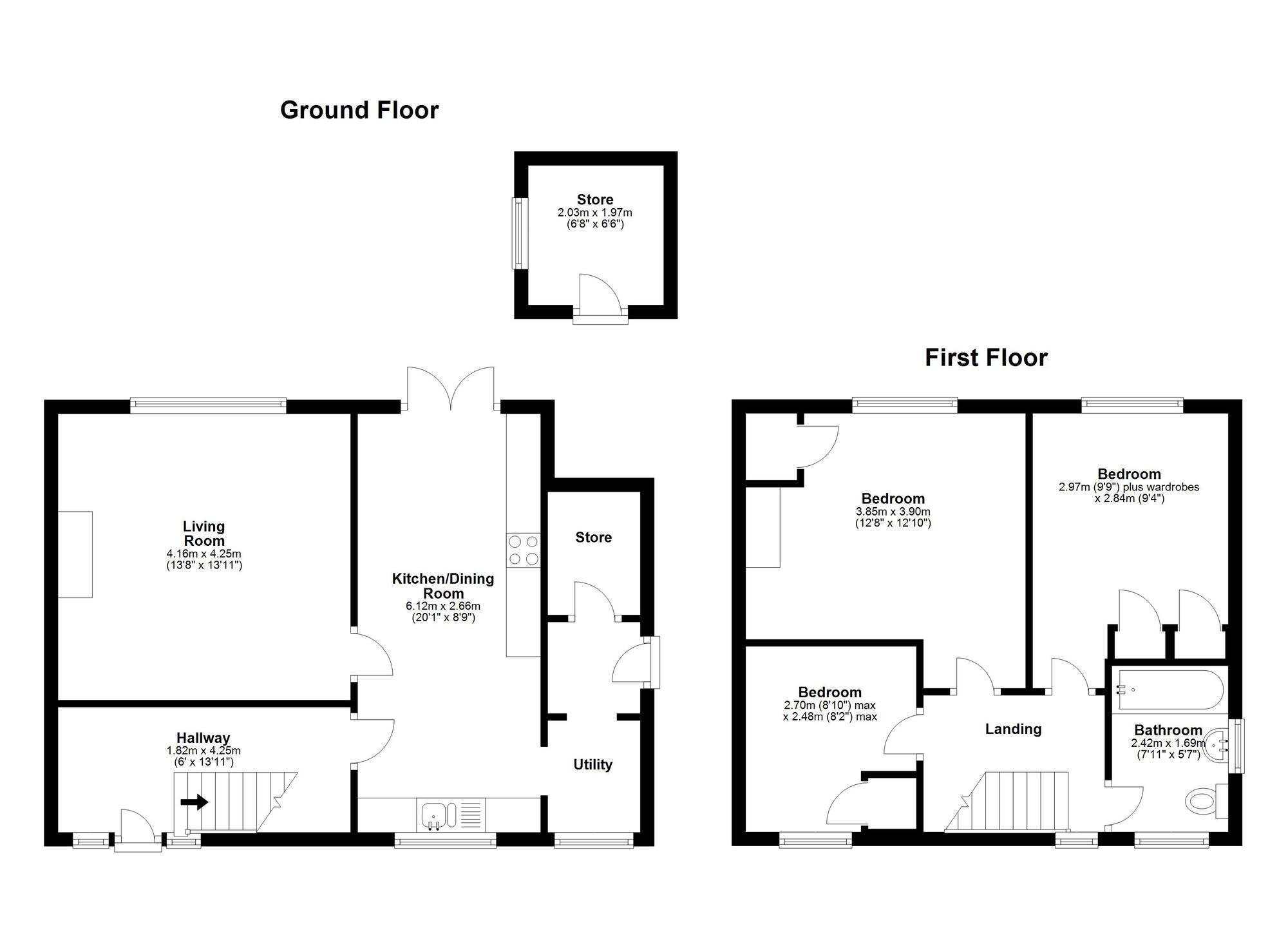 Floorplan of 3 bedroom Semi Detached House for sale, St. Cuthberts Road, Newbottle, Tyne and Wear, DH4