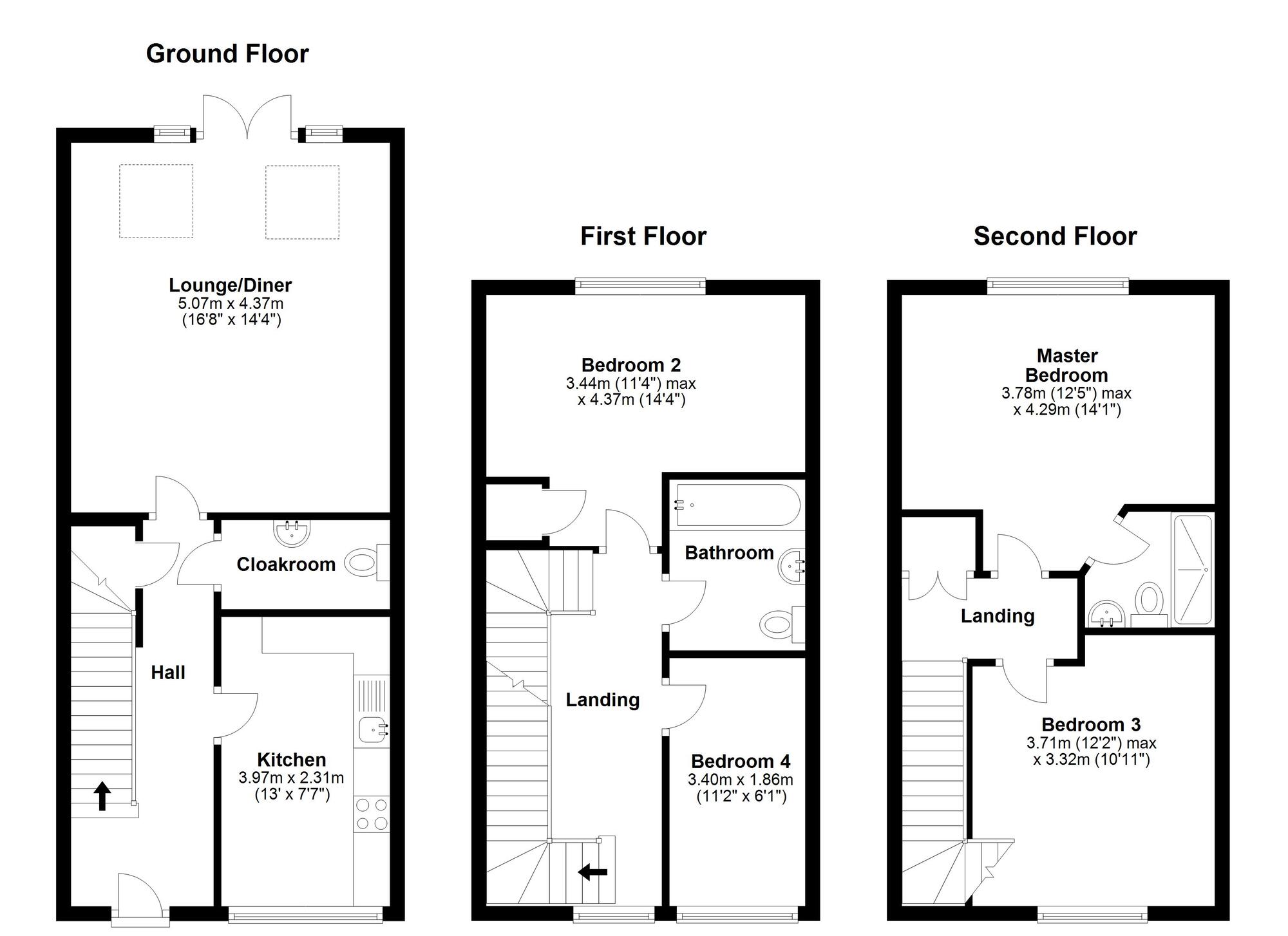 Floorplan of 4 bedroom Semi Detached House for sale, Whitworth Park Drive, Houghton Le Spring, Tyne and Wear, DH4