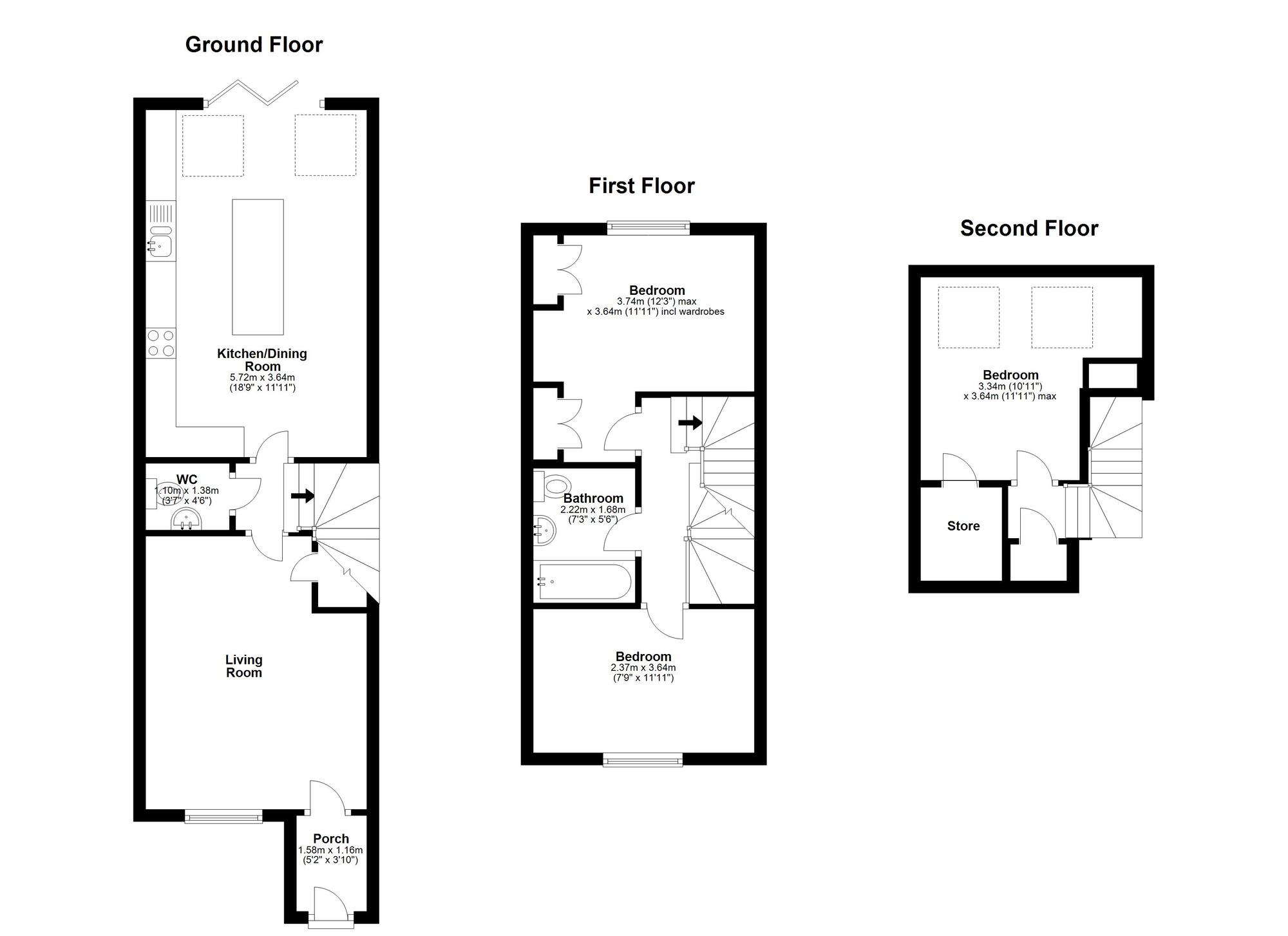 Floorplan of 3 bedroom Semi Detached House for sale, Barnwell View, Herrington Burn, Tyne and Wear, DH4