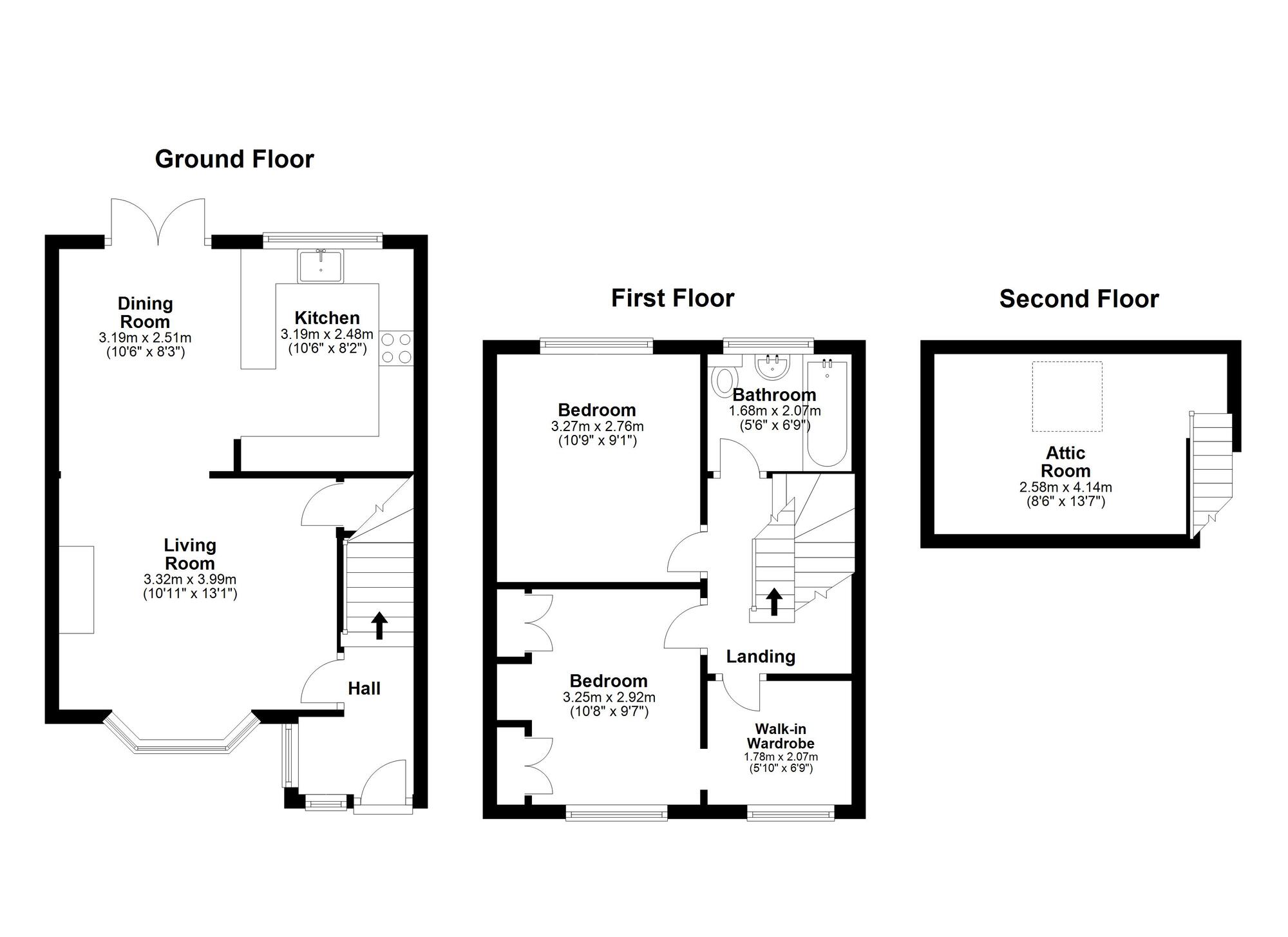 Floorplan of 2 bedroom Mid Terrace House for sale, Caroline Street, Hetton-le-Hole, Tyne and Wear, DH5