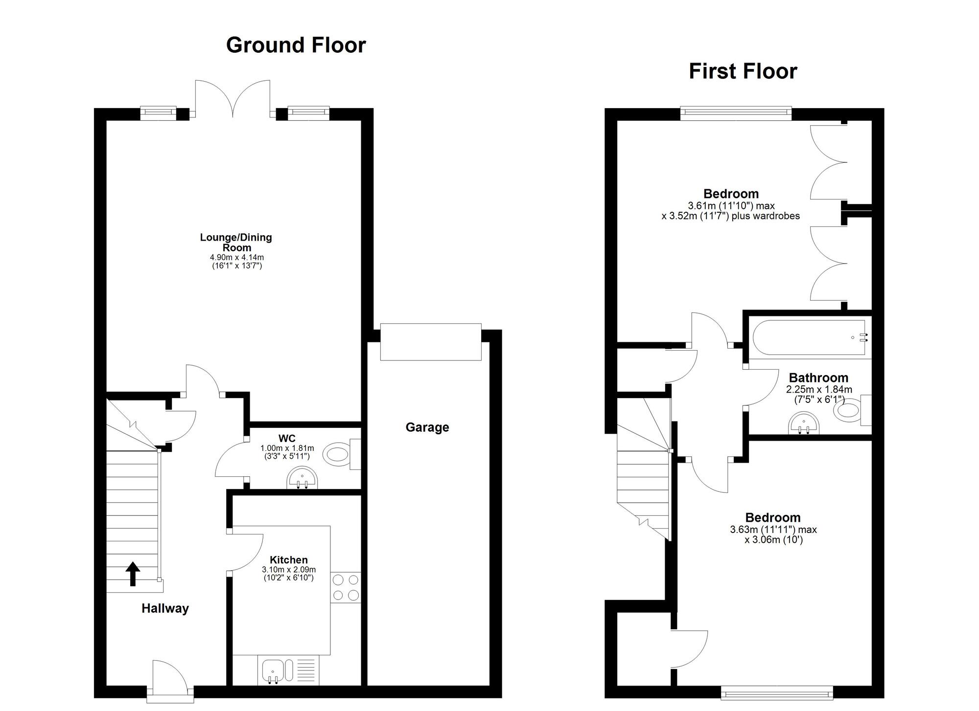 Floorplan of 2 bedroom Semi Detached House for sale, Whitworth Park Drive, Houghton Le Spring, Tyne and Wear, DH4