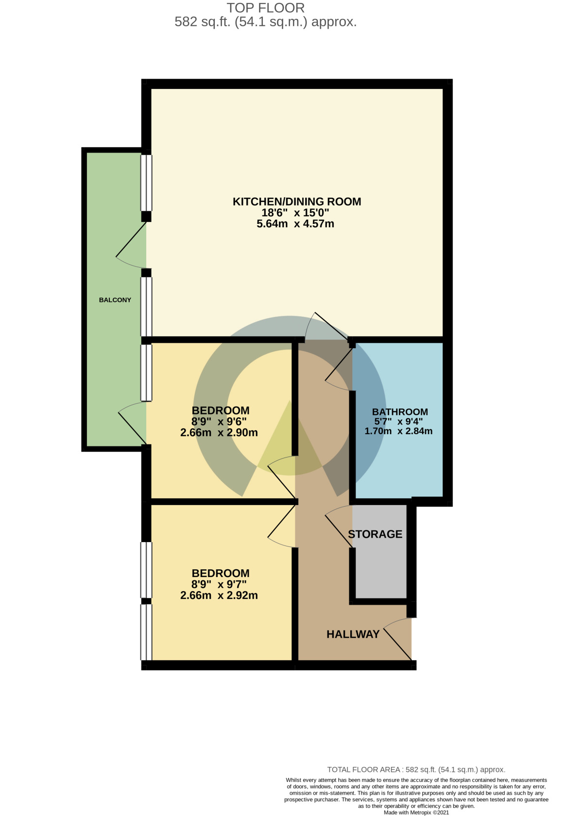 Floorplan of 2 bedroom  Flat to rent, 1 Queen Street, Wellingborough, Northamptonshire, NN8