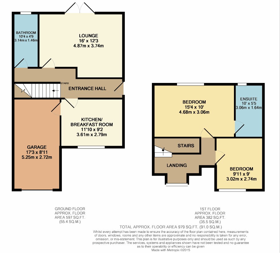 Floorplan of 2 bedroom Semi Detached House to rent, Battles Close, Cranford, Northamptonshire, NN14