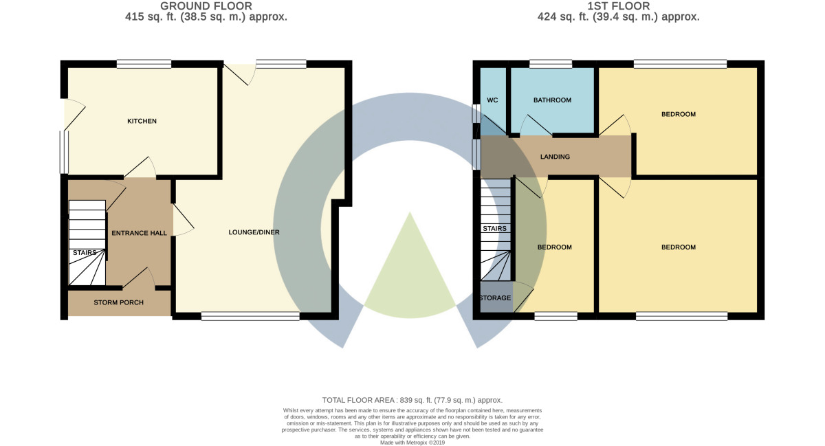 Floorplan of 3 bedroom Semi Detached House to rent, Pennine Way, Kettering, Northamptonshire, NN16