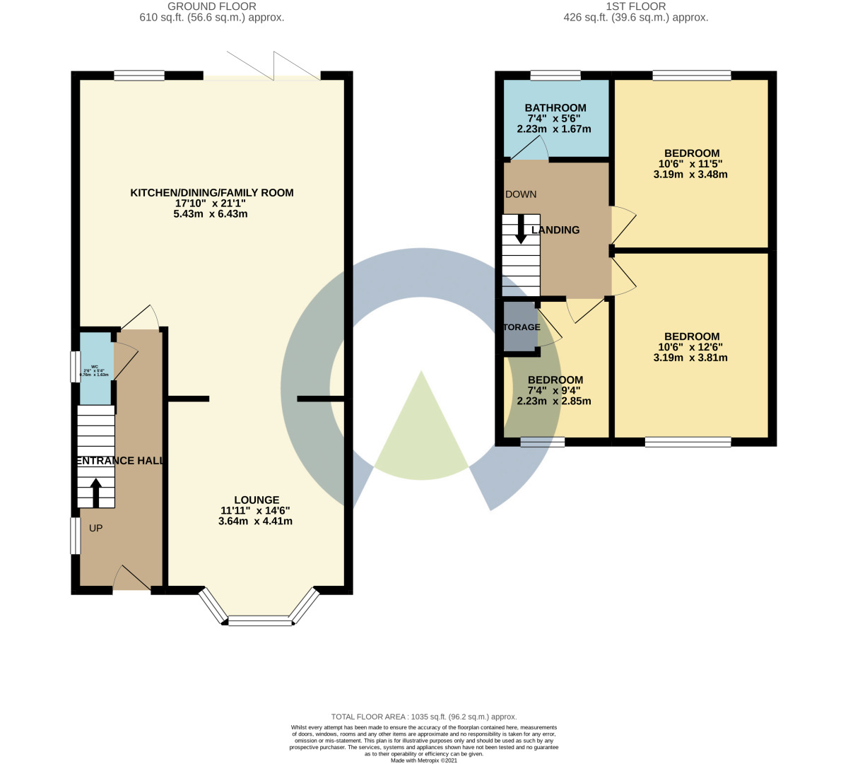 Floorplan of 3 bedroom Semi Detached House to rent, South Grove, Wymington, Northamptonshire, NN10