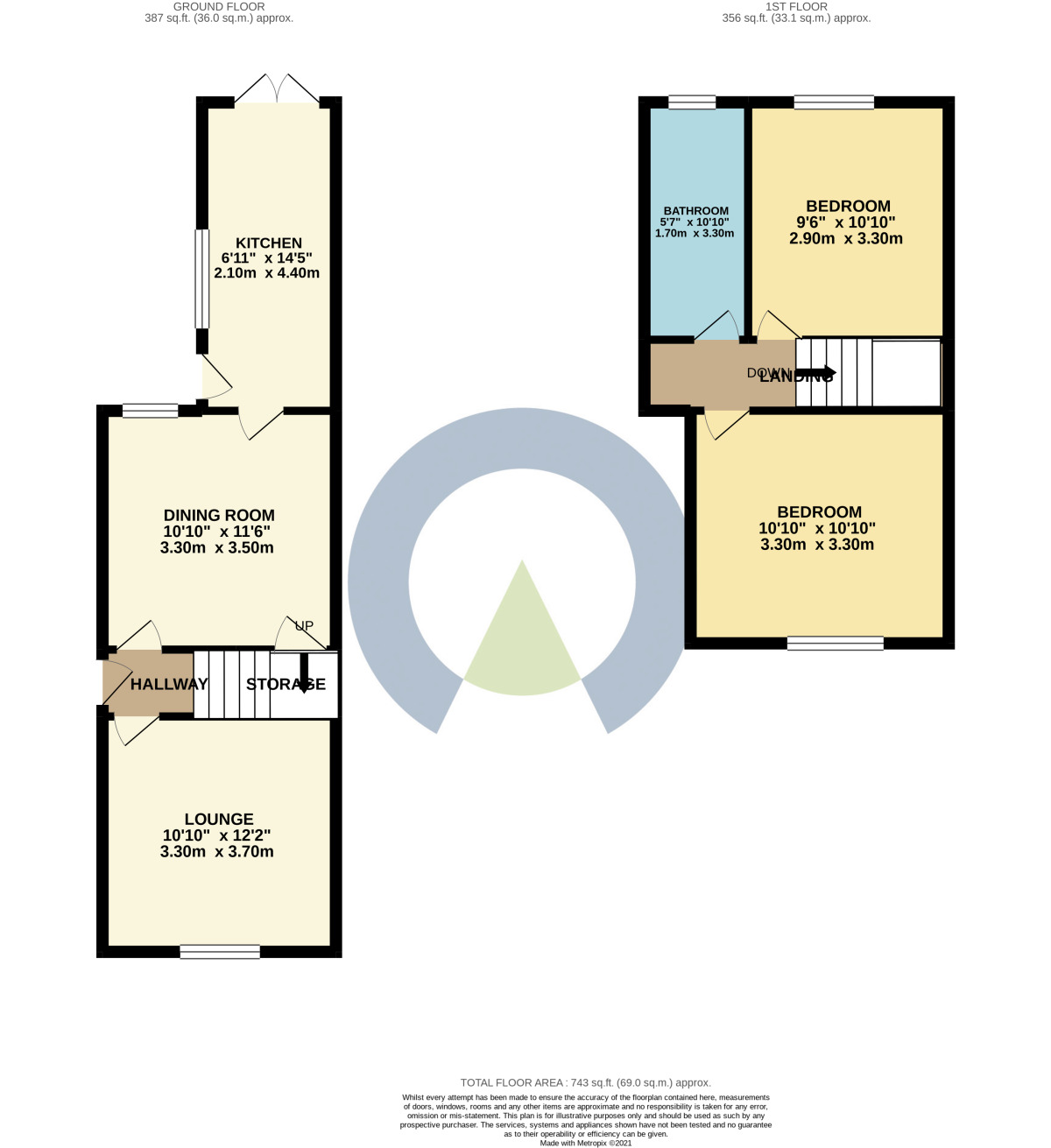 Floorplan of 2 bedroom Mid Terrace House to rent, Regent Street, Kettering, Northamptonshire, NN16