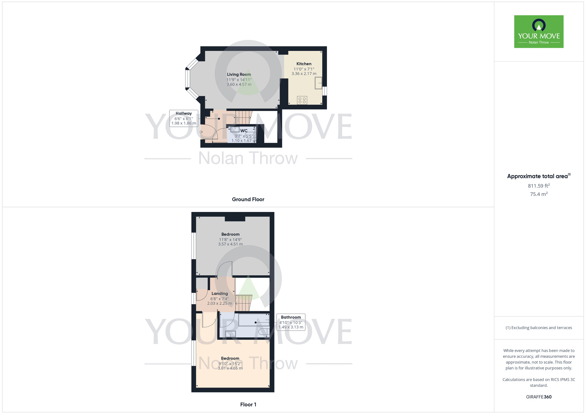 Floorplan of 2 bedroom Mid Terrace House to rent, King Street, Kettering, Northamptonshire, NN16