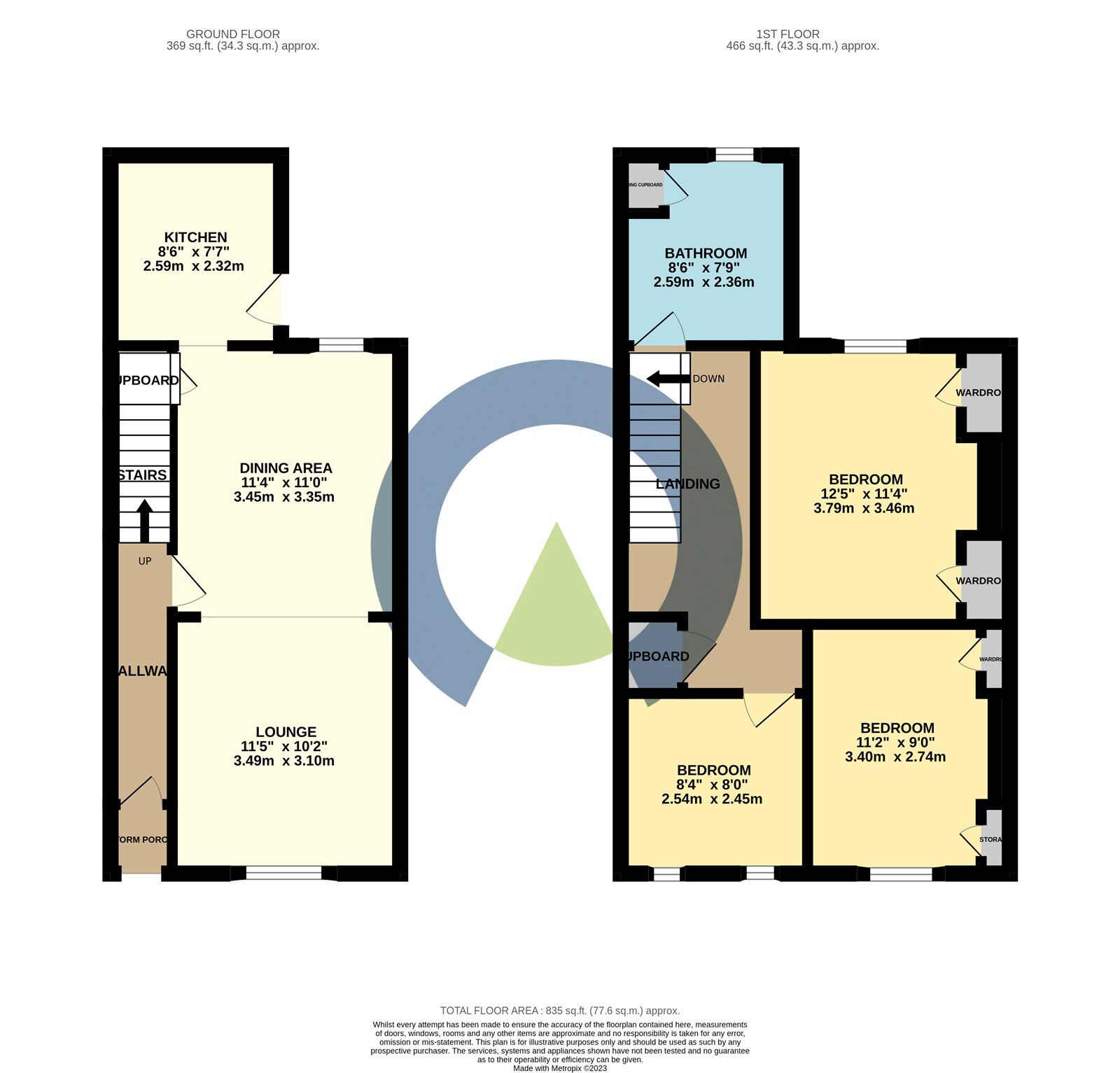 Floorplan of 3 bedroom Mid Terrace House to rent, Granville Street, Kettering, NN16