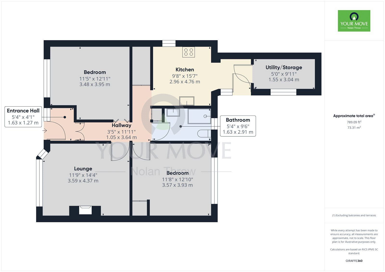 Floorplan of 2 bedroom  Flat for sale, Myrtle Road, Kettering, Northamptonshire, NN16